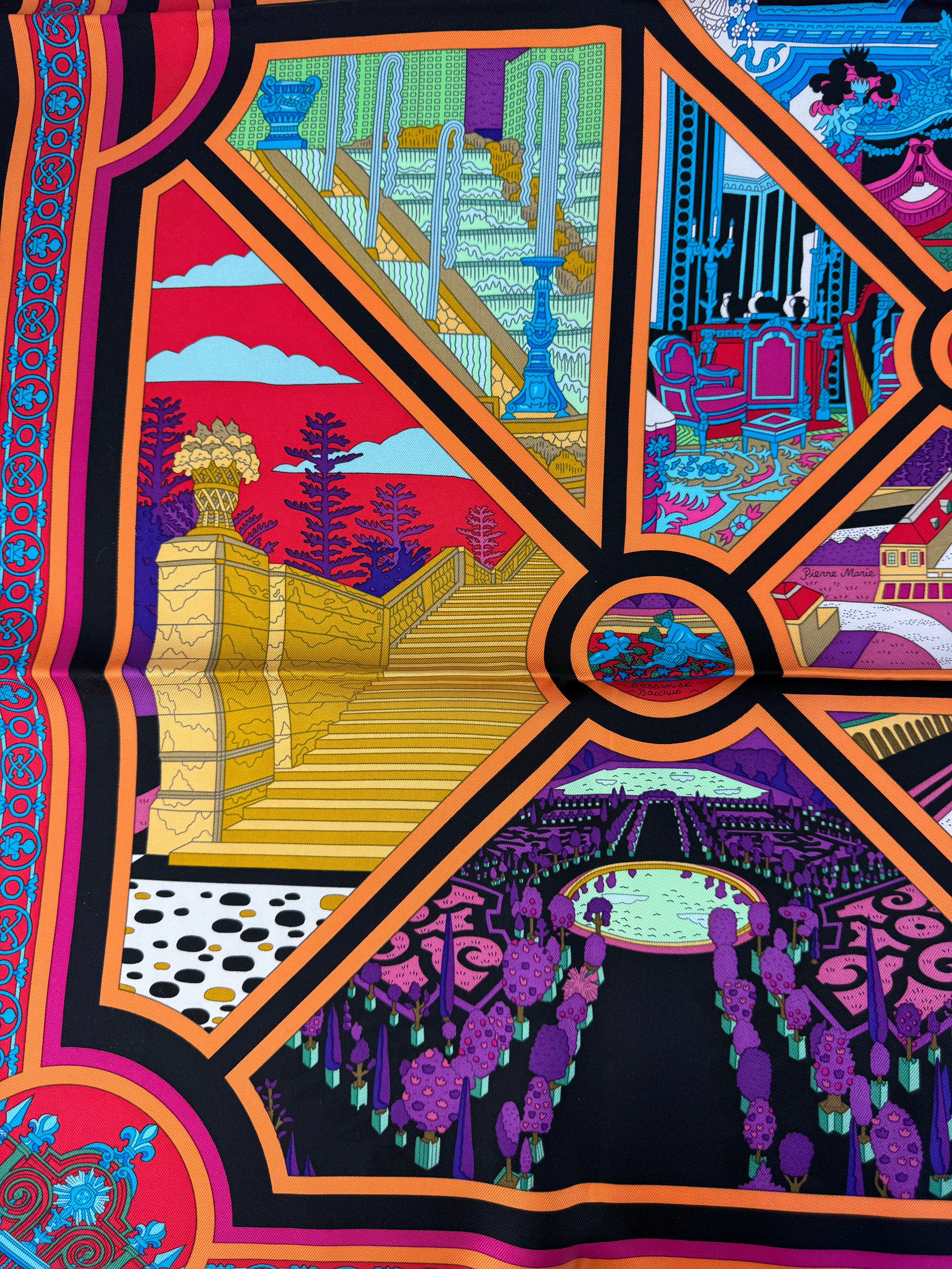 Hermes Flanerie a' Versailles Limited Edition Silk Scarf 90