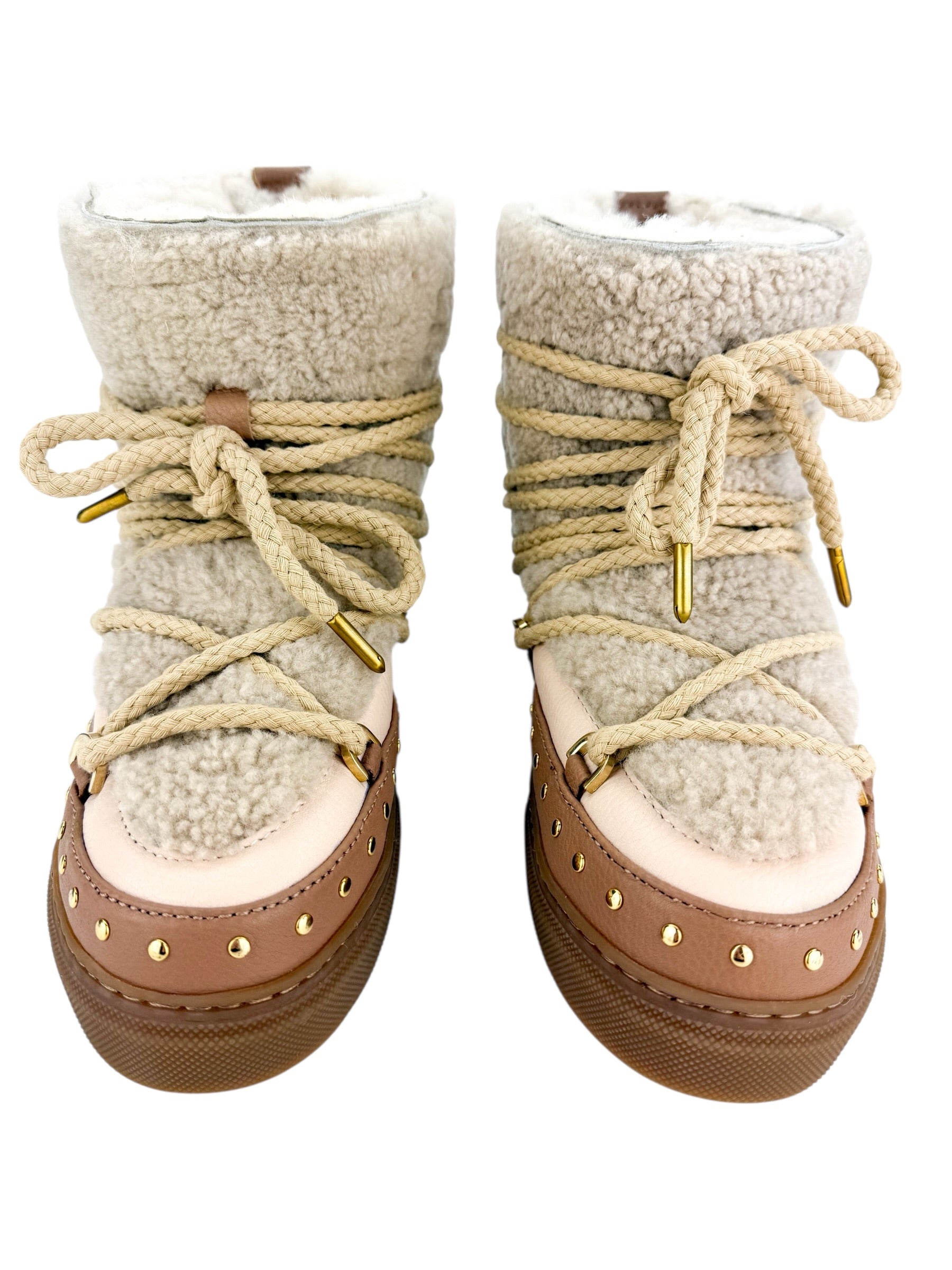 Inuikii Curly Rock Studded Shearling Boots (Fits Size 38)