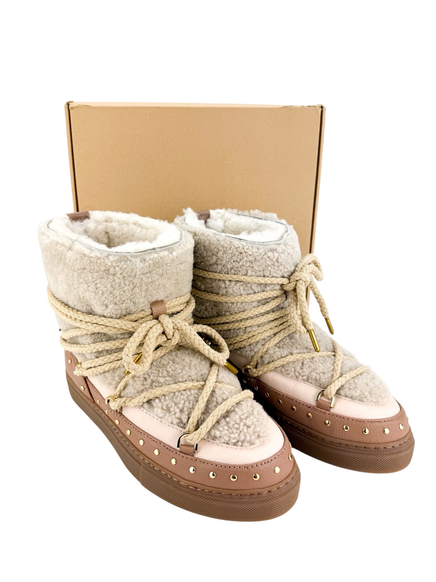Inuikii Curly Rock Studded Shearling Boots (Fits Size 38)