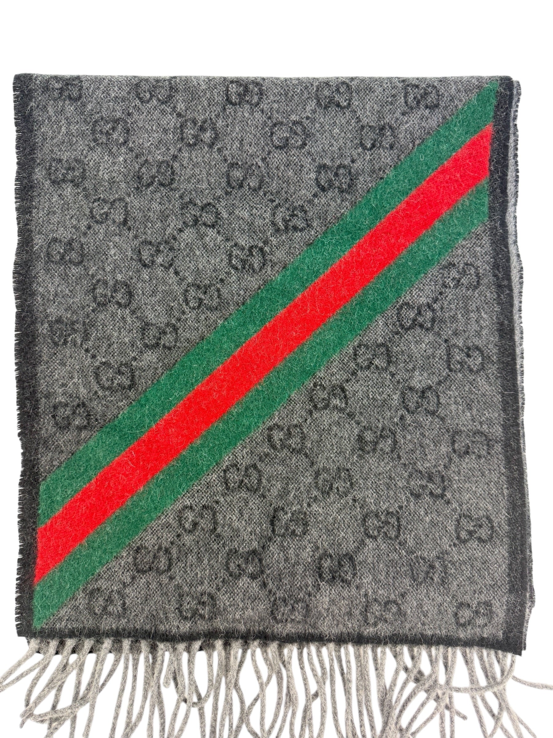 Gucci Wool Alpaca Monogram Web Scarf