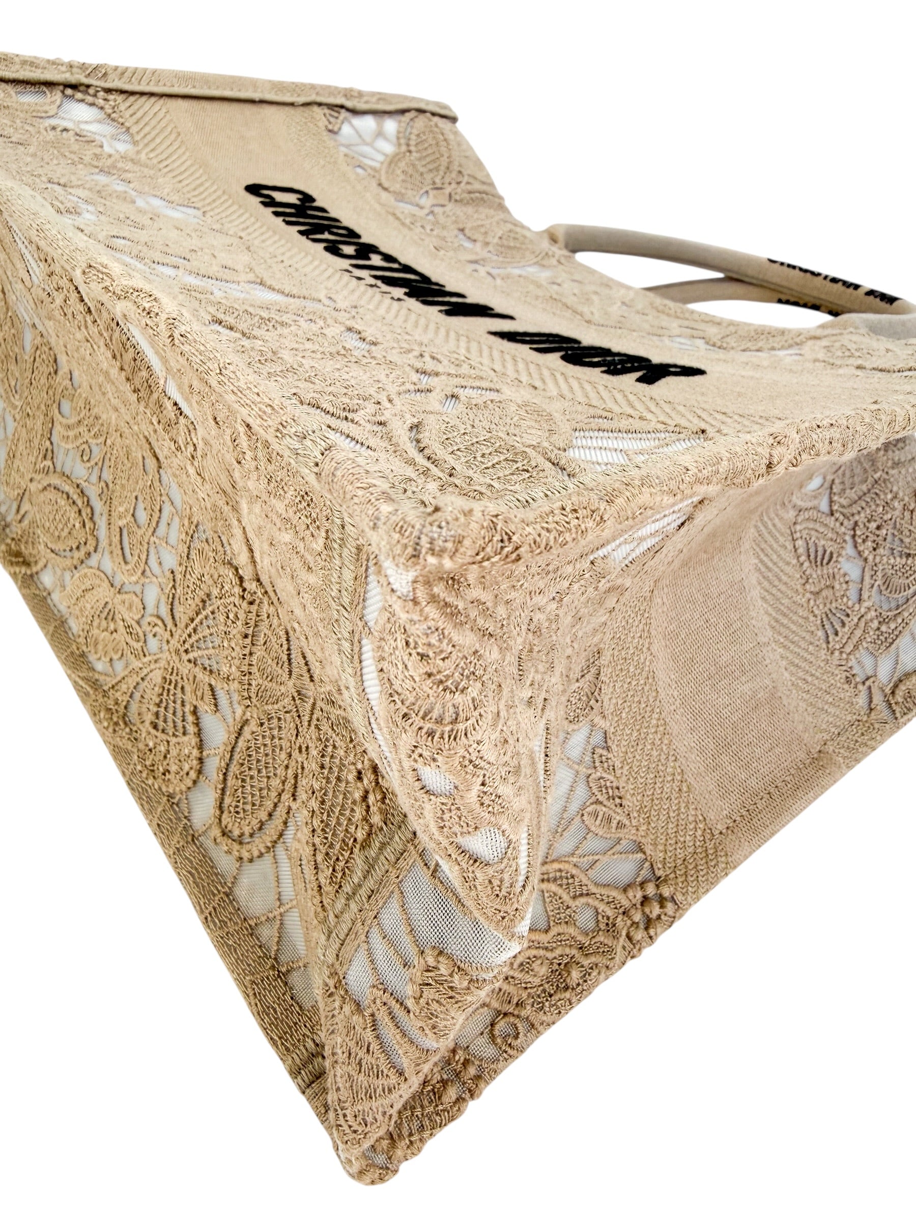 Christian Dior Book Tote Embroidered Lace Medium (Full Set)