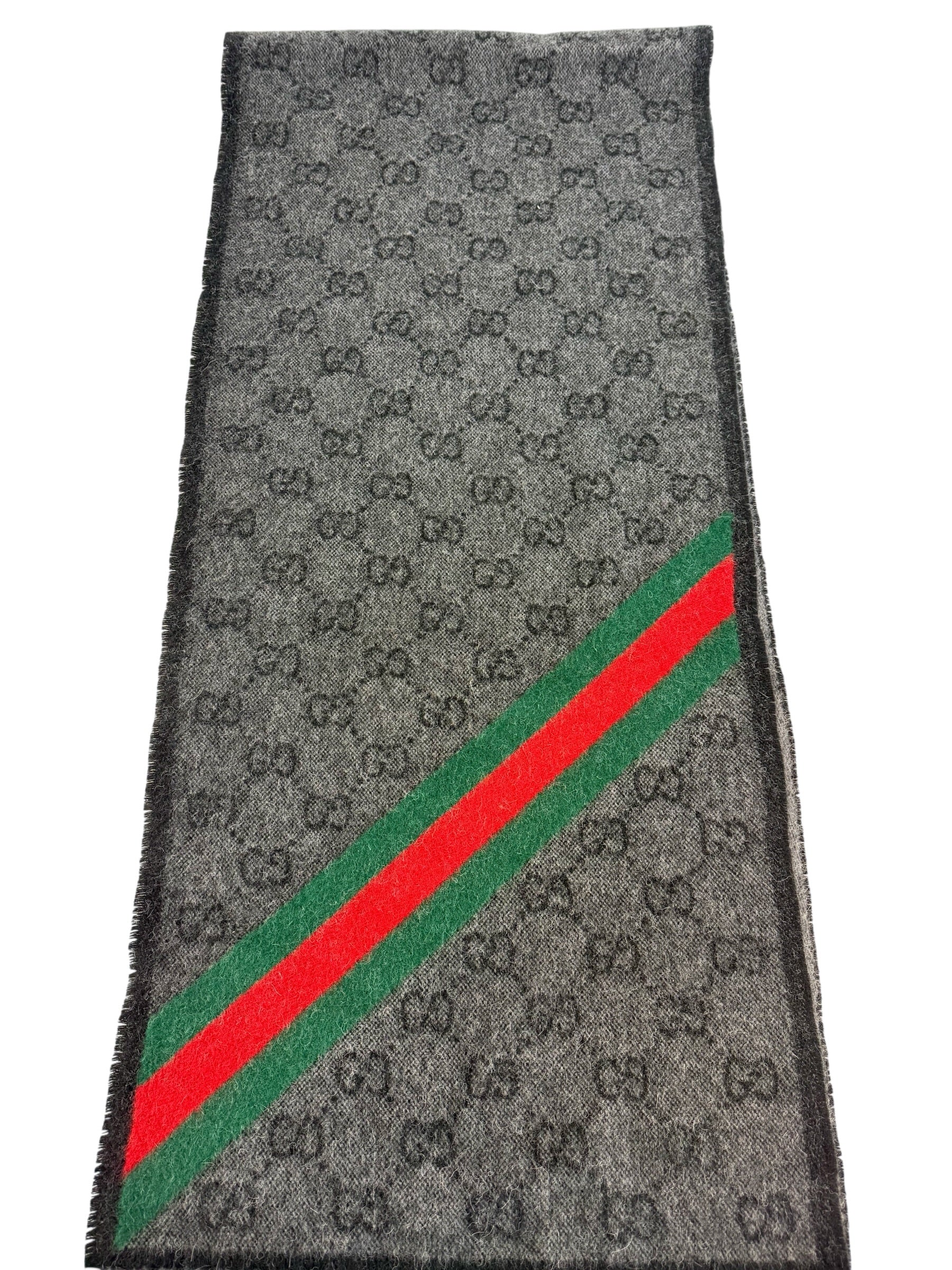 Gucci Wool Alpaca Monogram Web Scarf