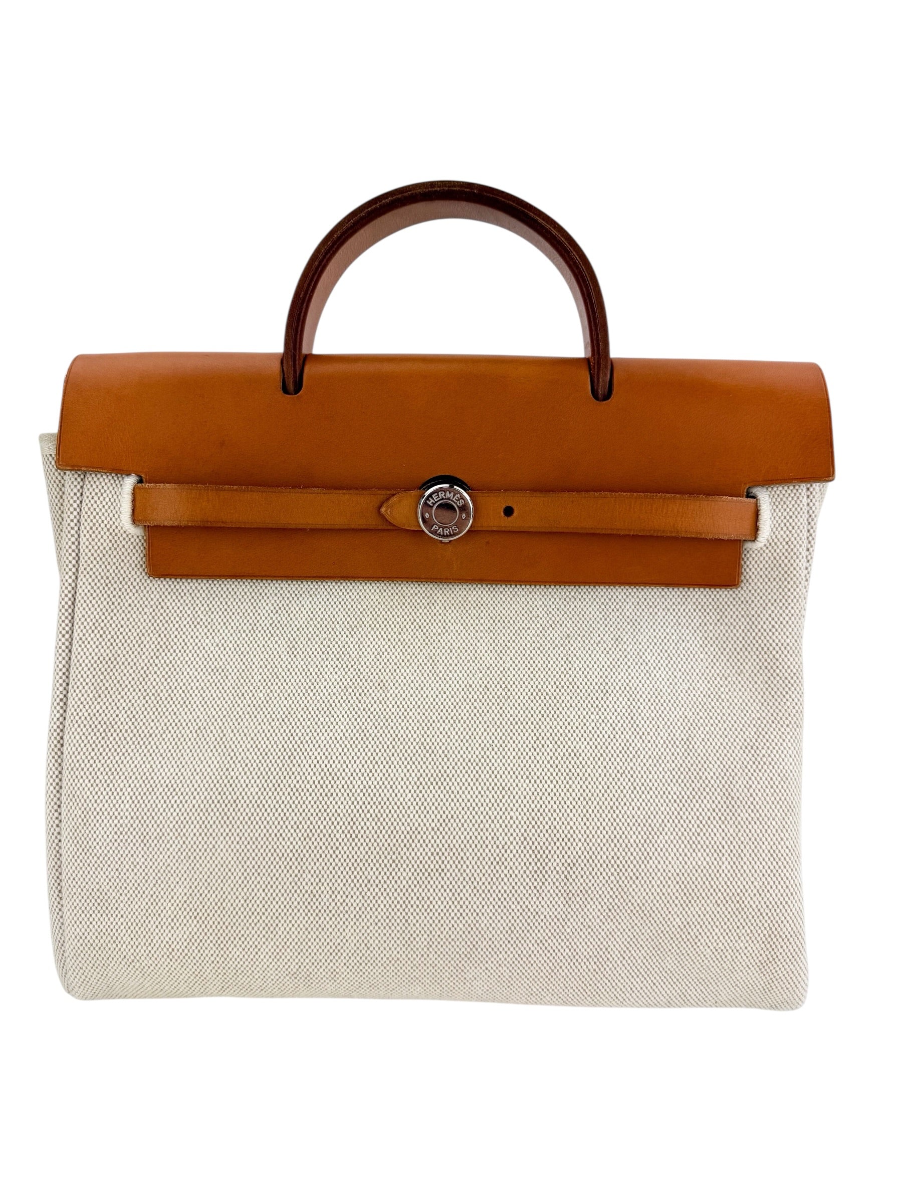 Hermes Herbag Toile Calfskin Backpack