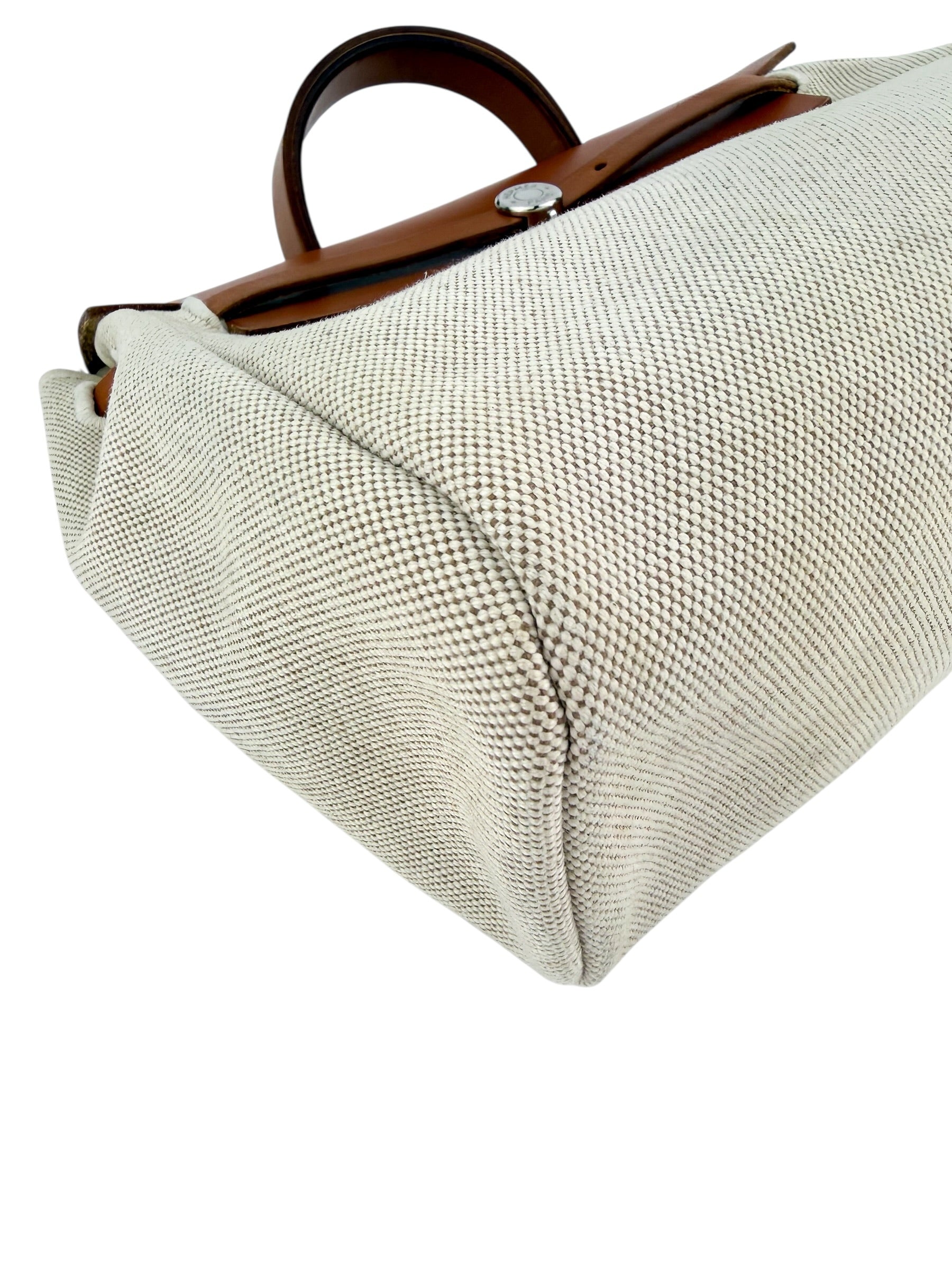 Hermes Herbag Toile Calfskin Backpack