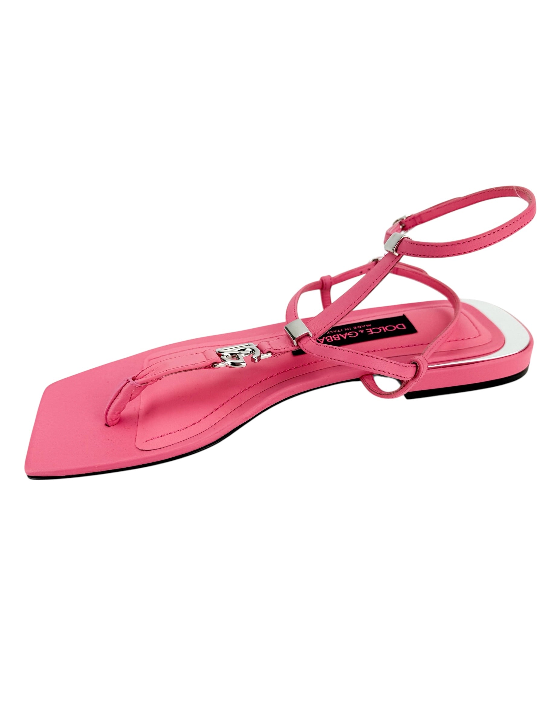 Dolce & Gabbana Thong Leather Sandal Pink Size 38