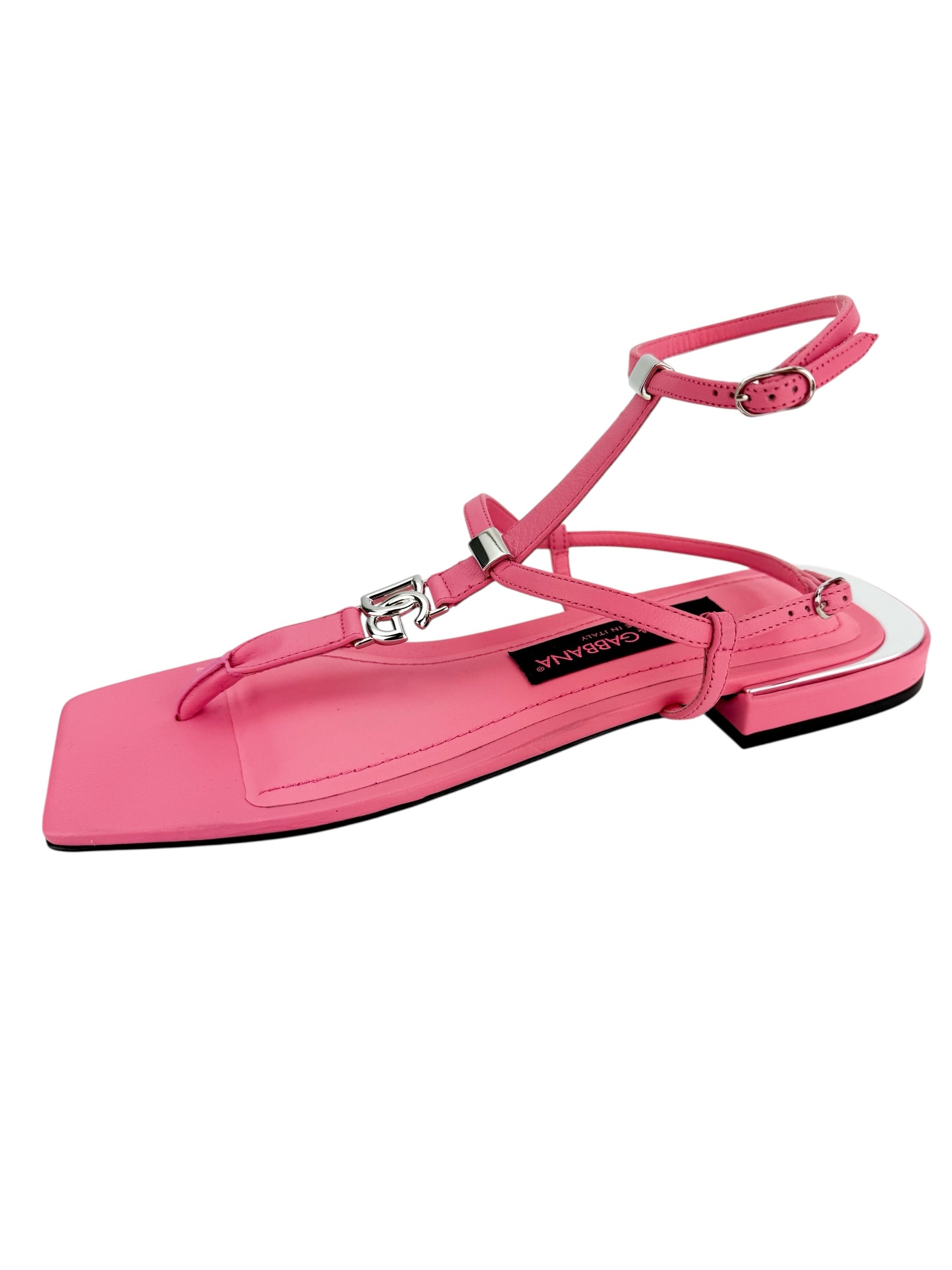 Dolce & Gabbana Thong Leather Sandal Pink Size 38