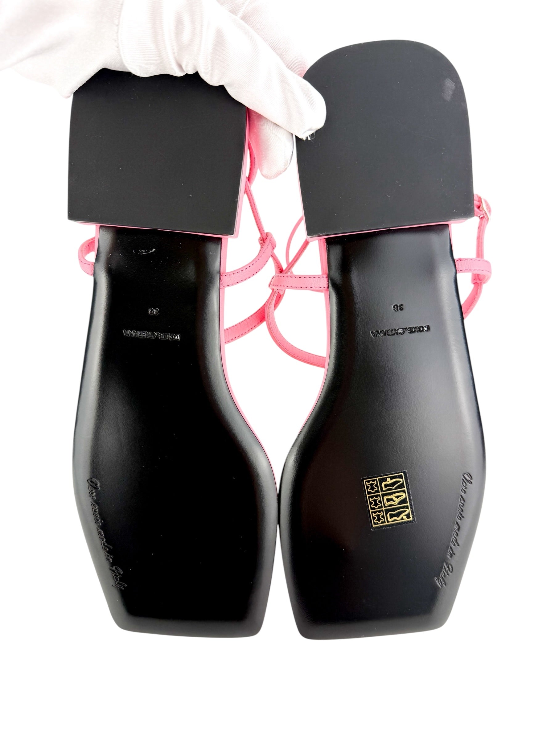 Dolce & Gabbana Thong Leather Sandal Pink Size 38