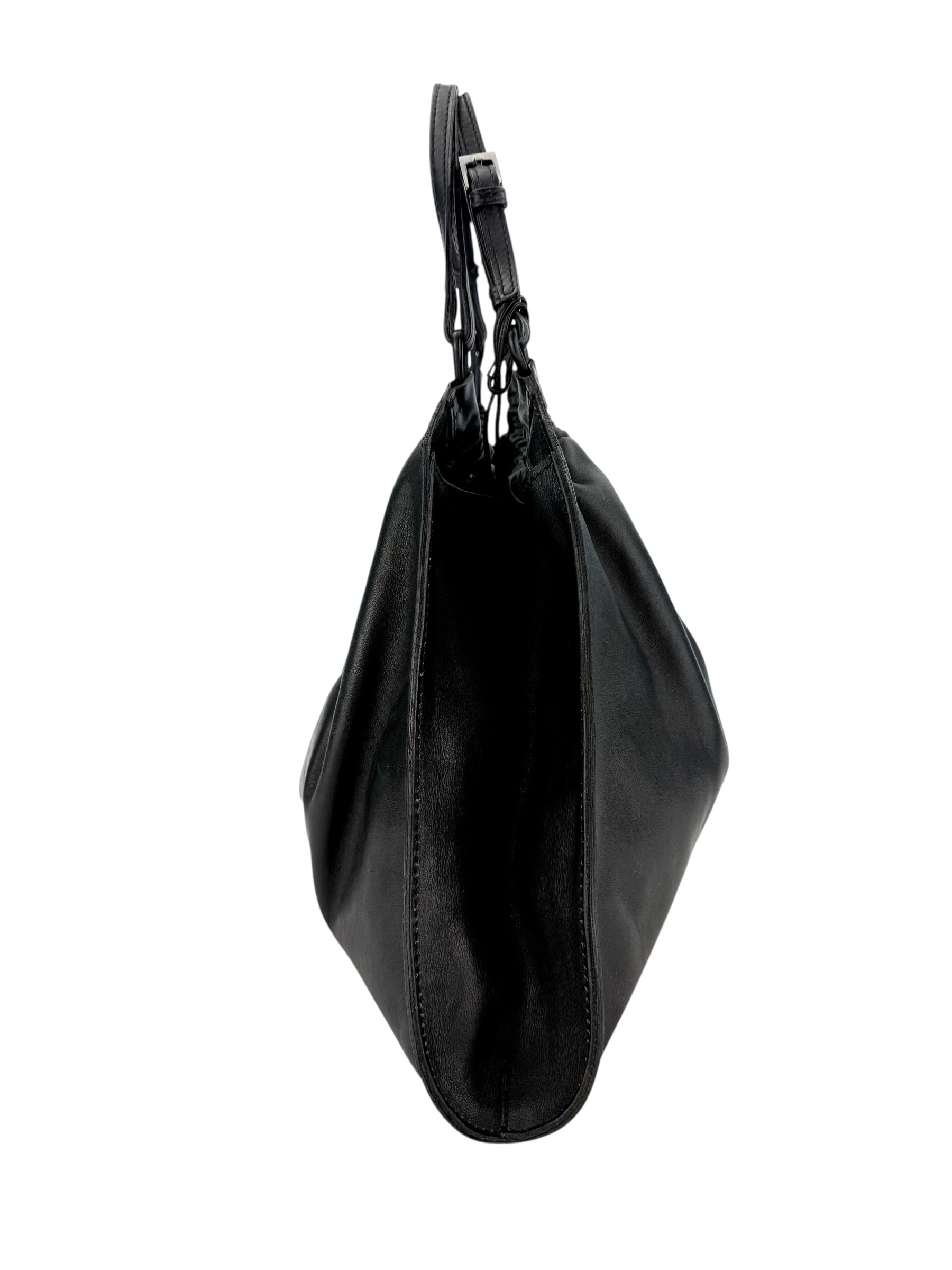 Gucci Vintage Ruched Calfskin Handbag Black Tom Ford Era