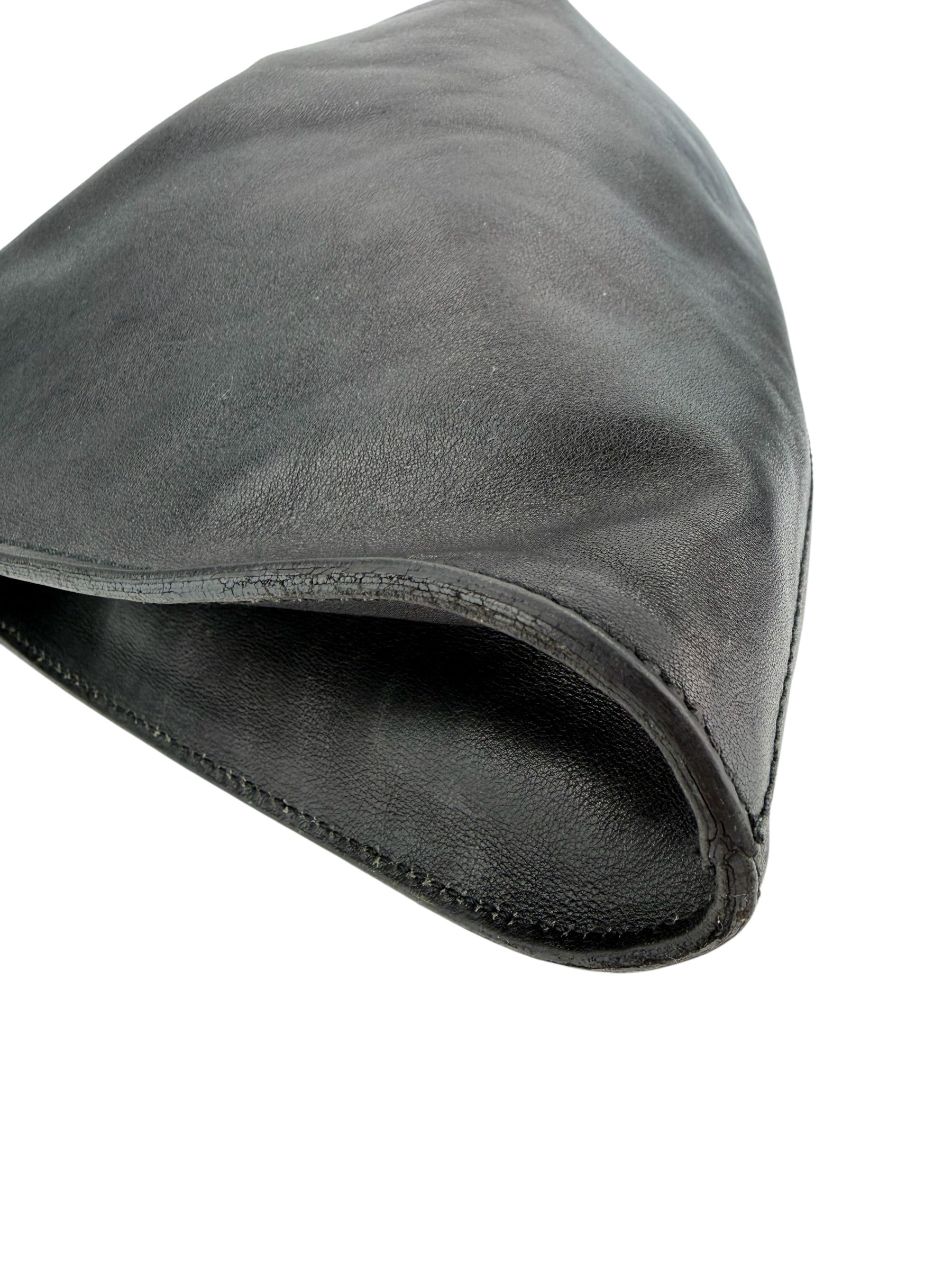 Gucci Vintage Ruched Calfskin Handbag Black Tom Ford Era