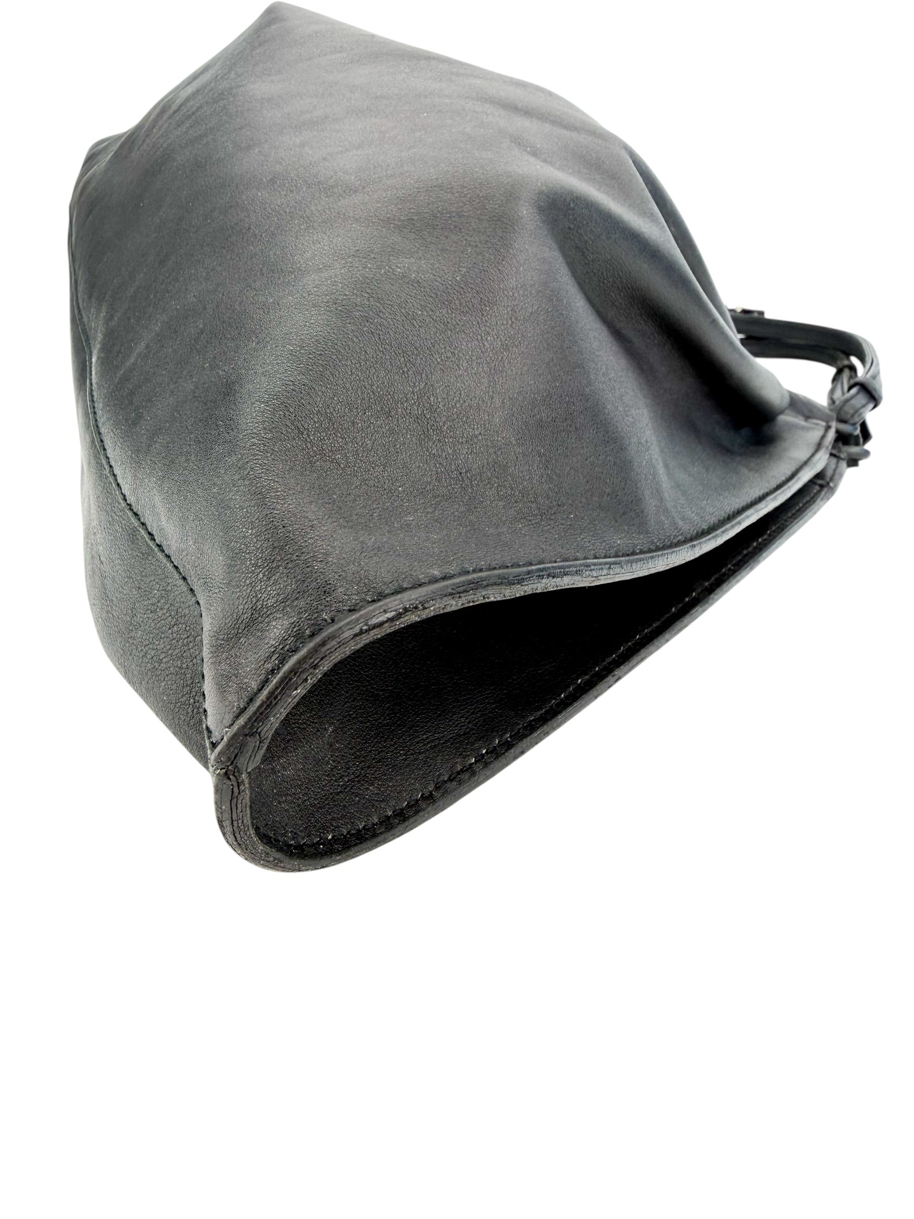 Gucci Vintage Ruched Calfskin Handbag Black Tom Ford Era