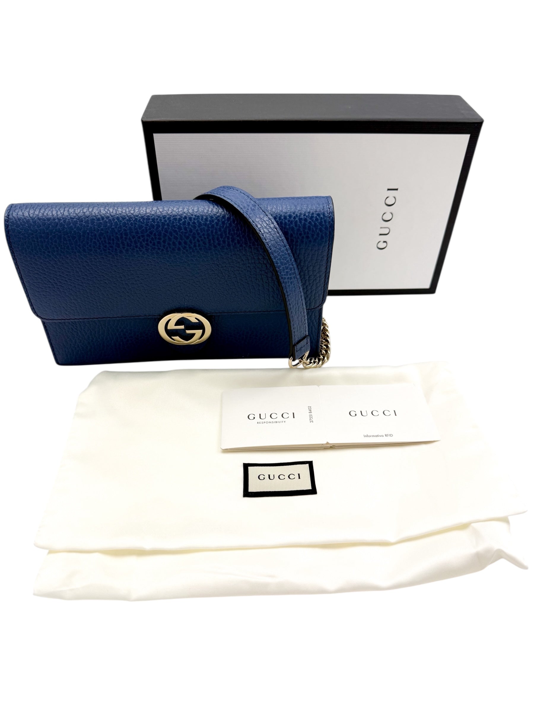 Gucci Interlocking GG Wallet on Chain (Full Set)