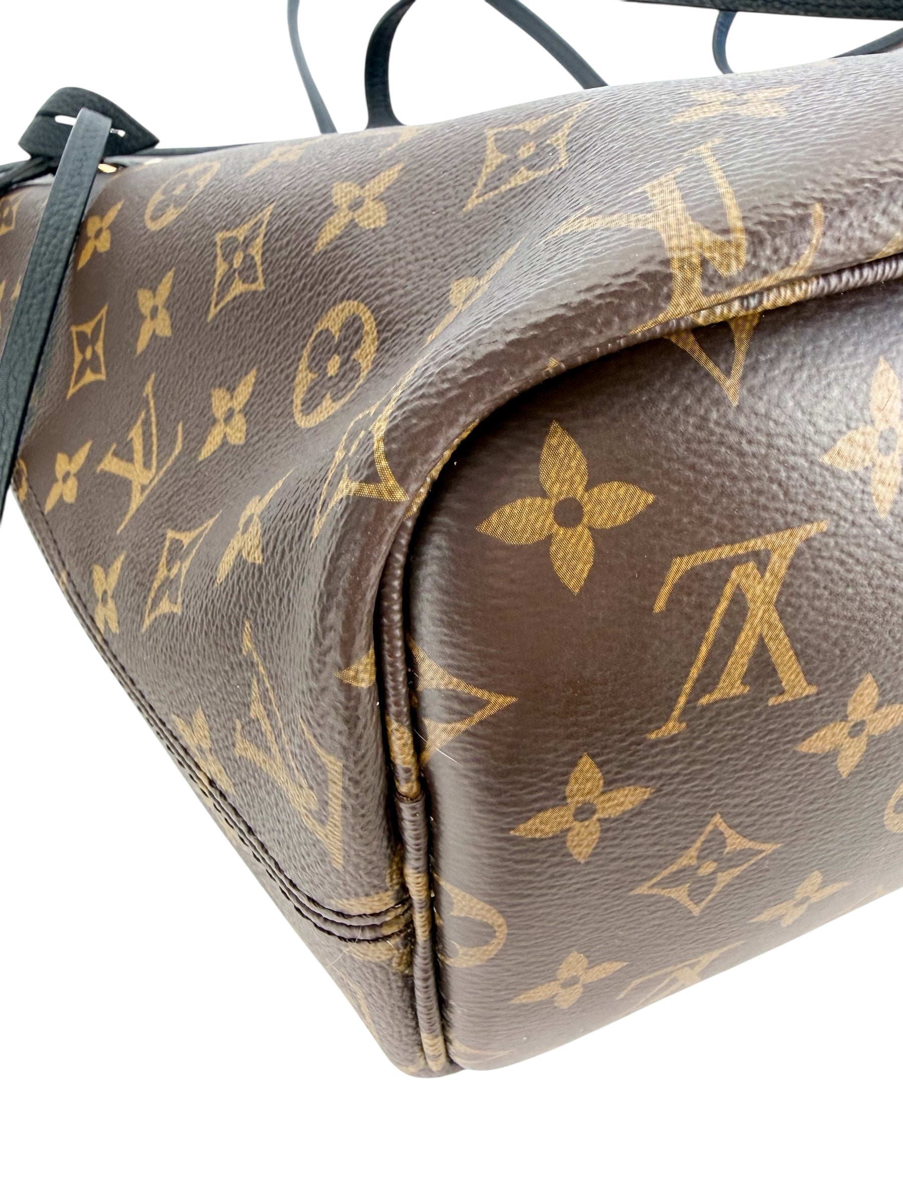 Louis Vuitton Monogram Calfskin Neo Neverfull Inside Out MM Black with Pochette (Full Set)