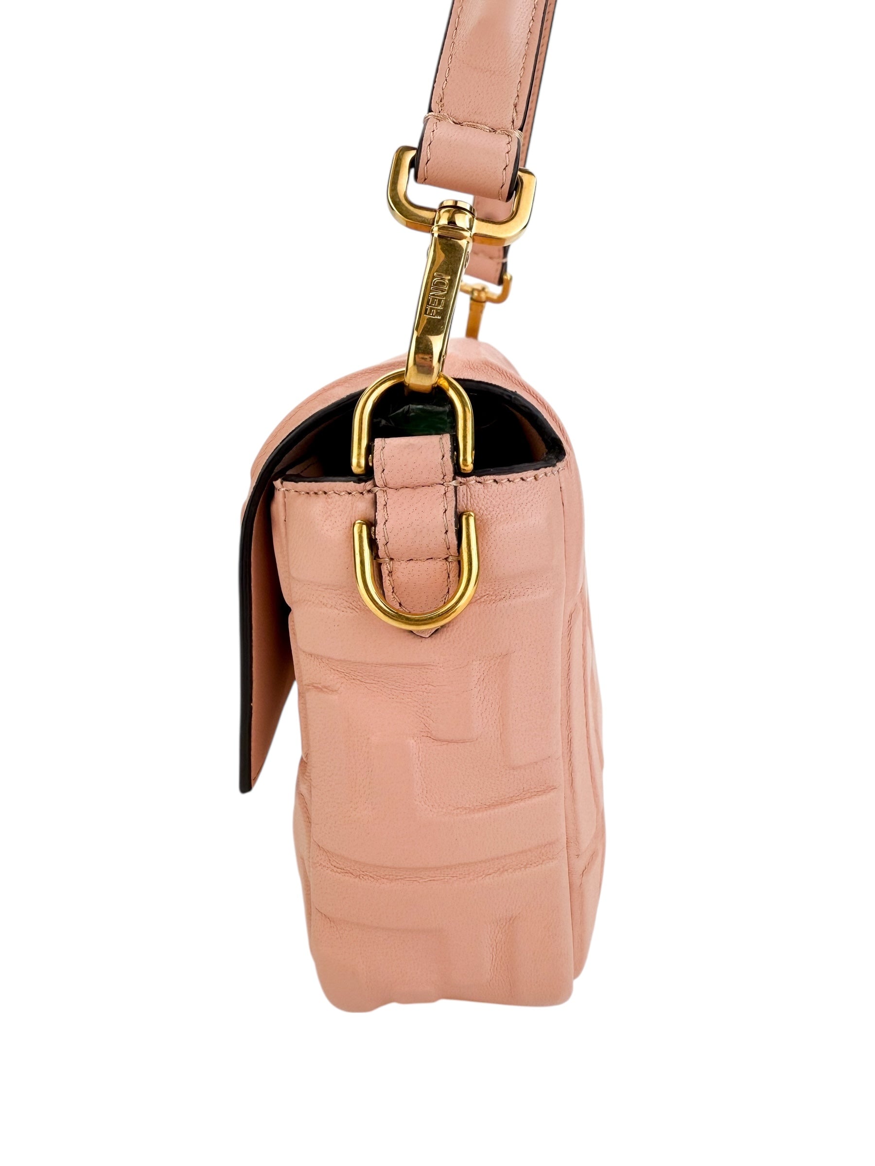 Fendi Nappa Leather Baguette Rosa Quarzo