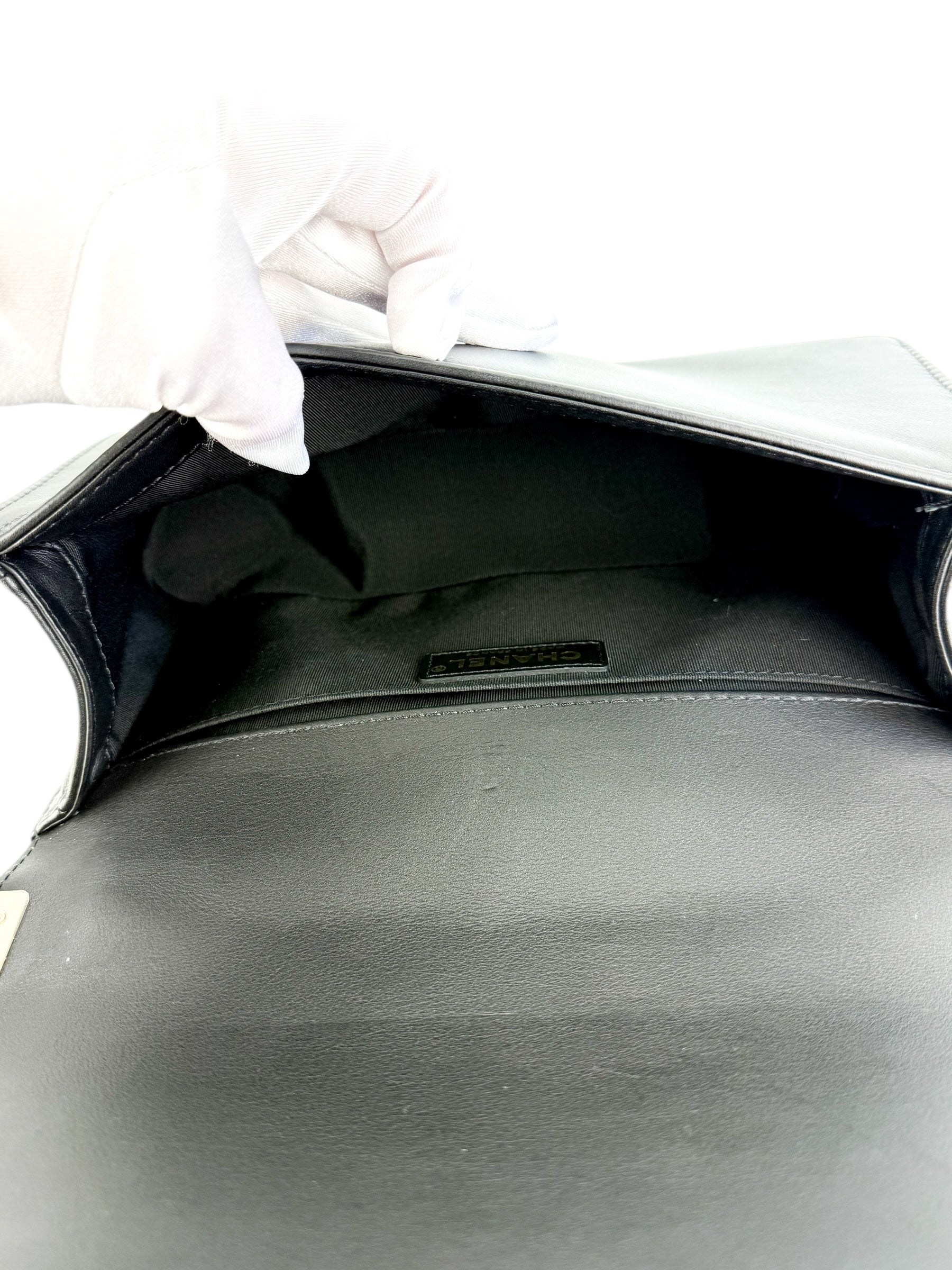 Chanel Quilted Medium Boy Top Handle Flap Black