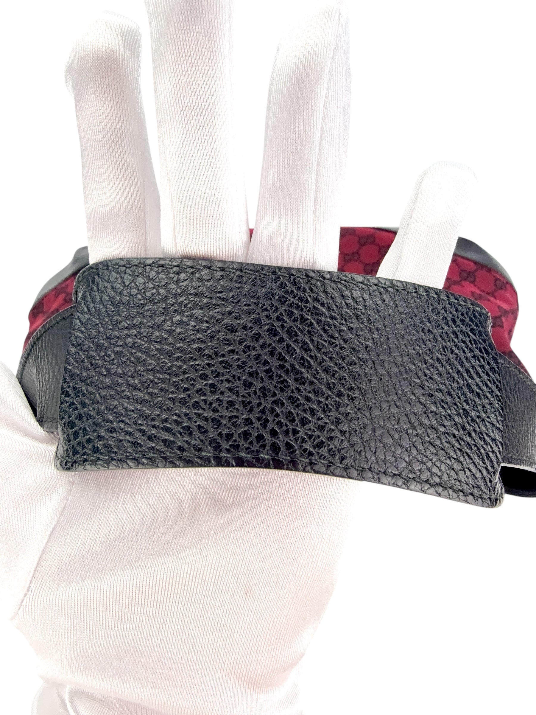 Gucci GG Canvas Hobo Shoulder Bag Burgundy