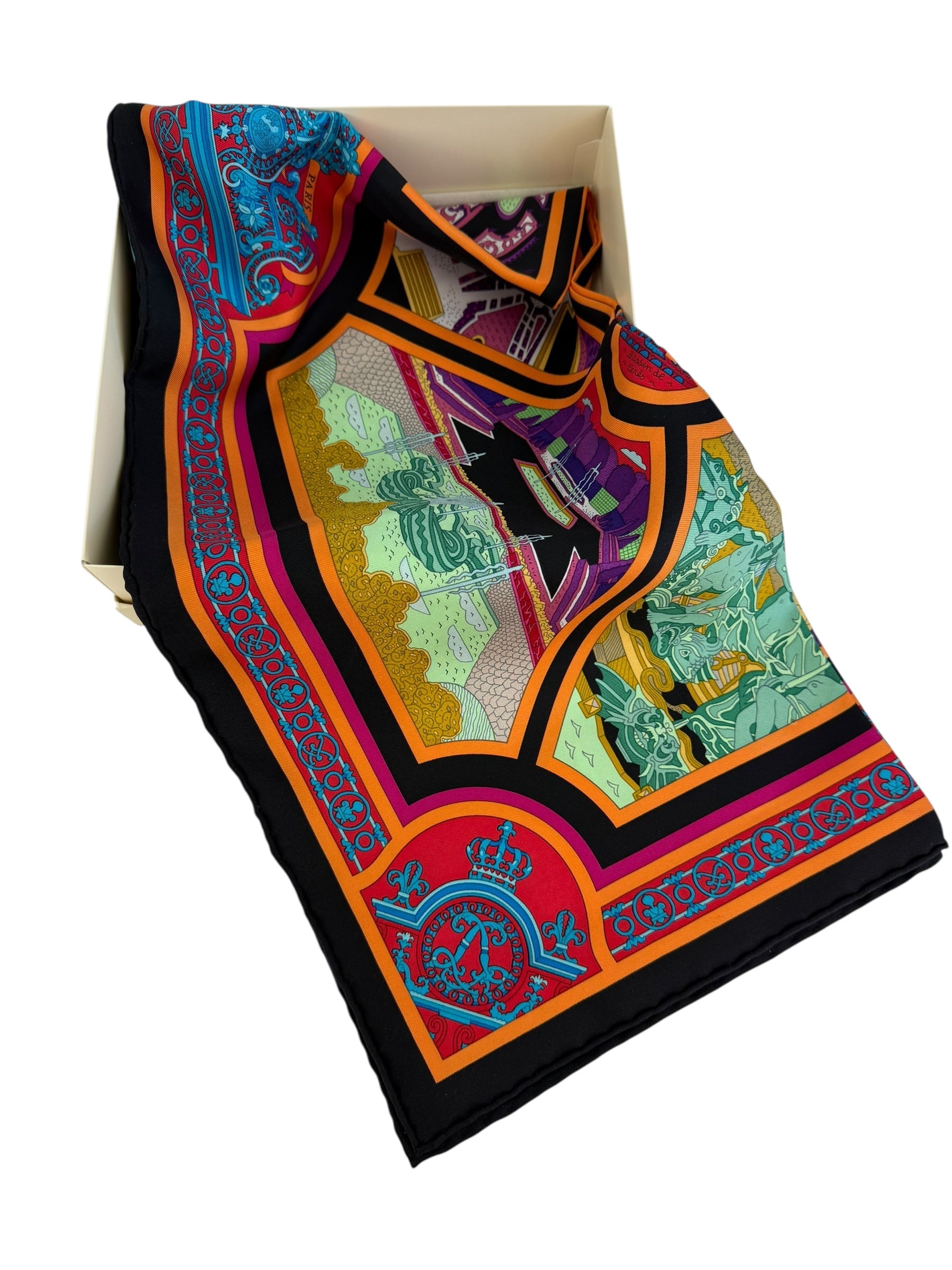 Hermes Flanerie a' Versailles Limited Edition Silk Scarf 90