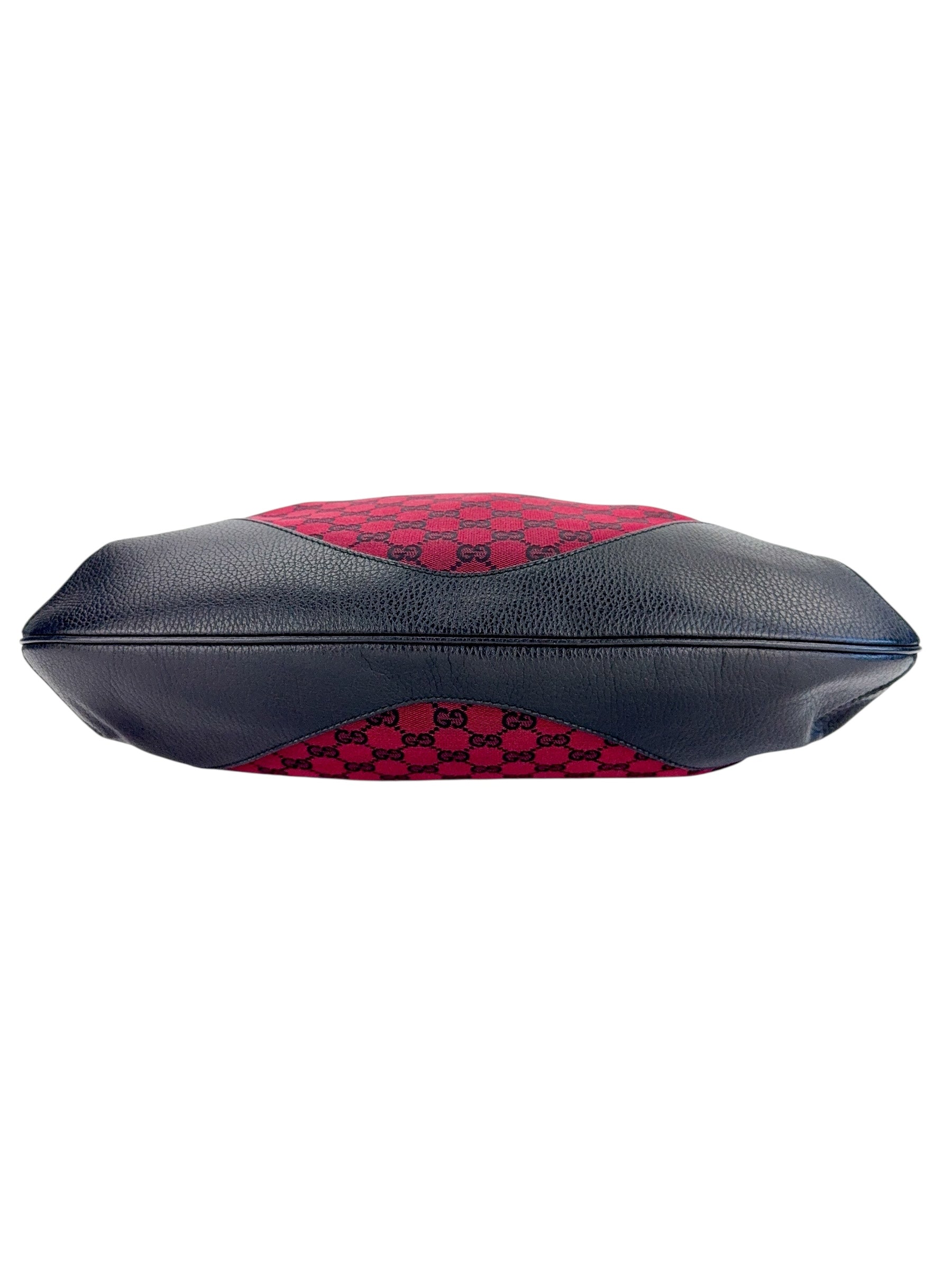 Gucci GG Canvas Hobo Shoulder Bag Burgundy