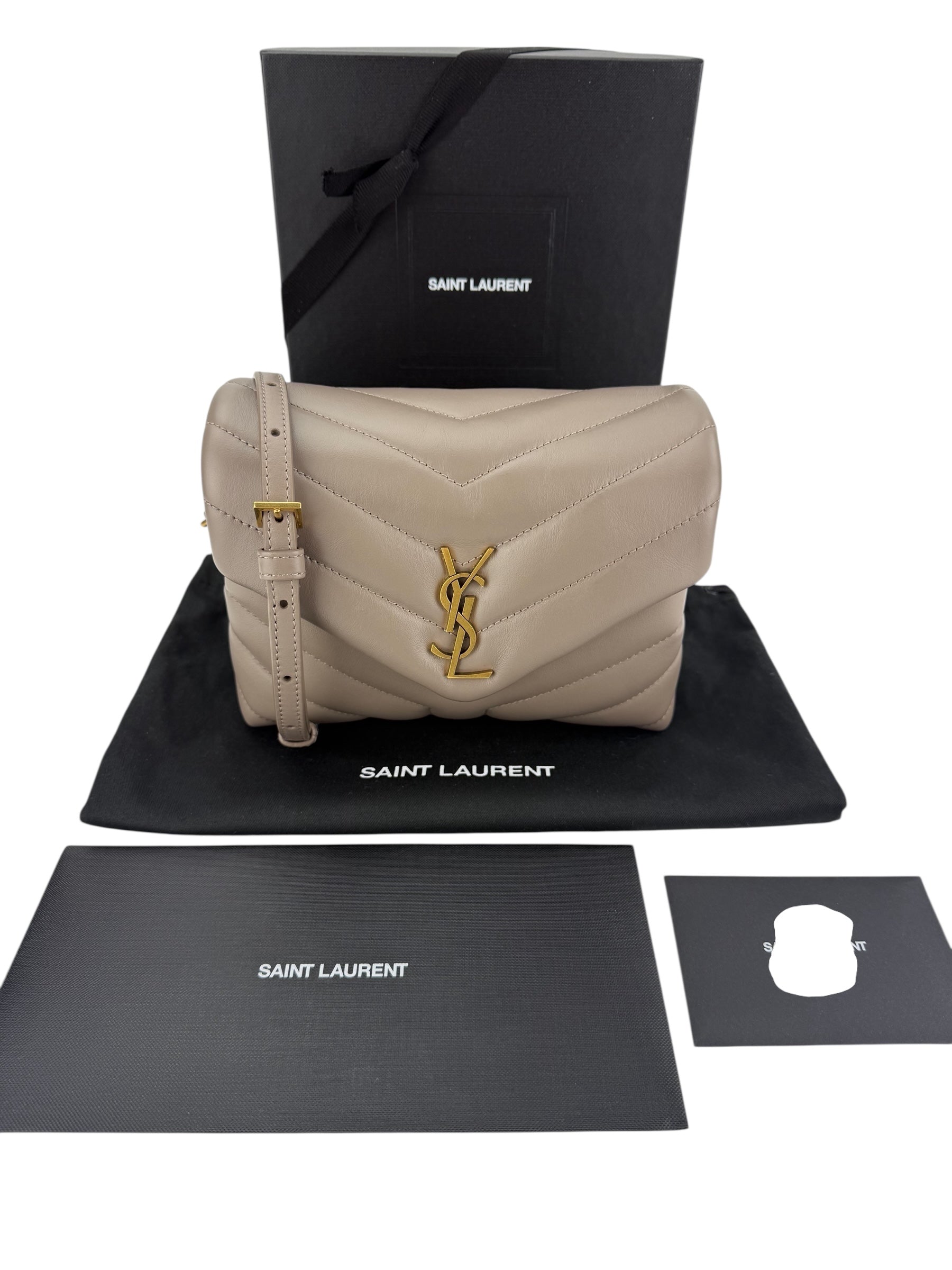 Saint Laurent Toy LouLou Crossbody Dark Beige (Full Set)