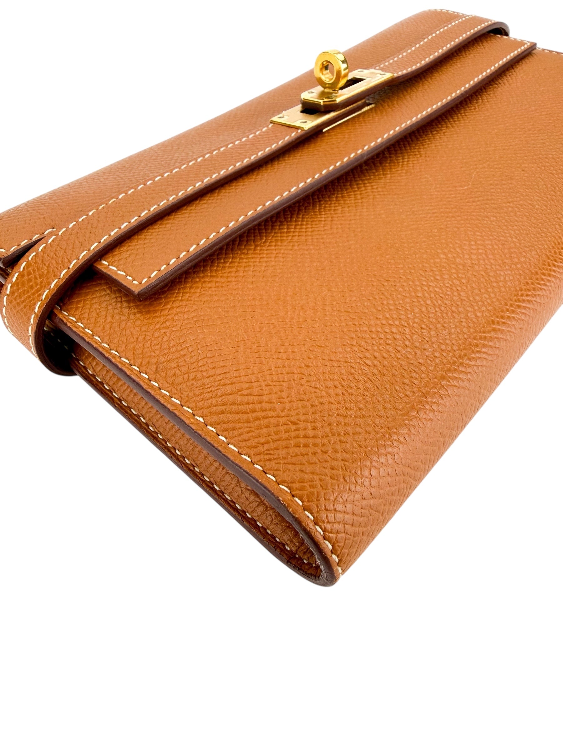 Hermes Epsom Kelly Longue Clutch Wallet Gold