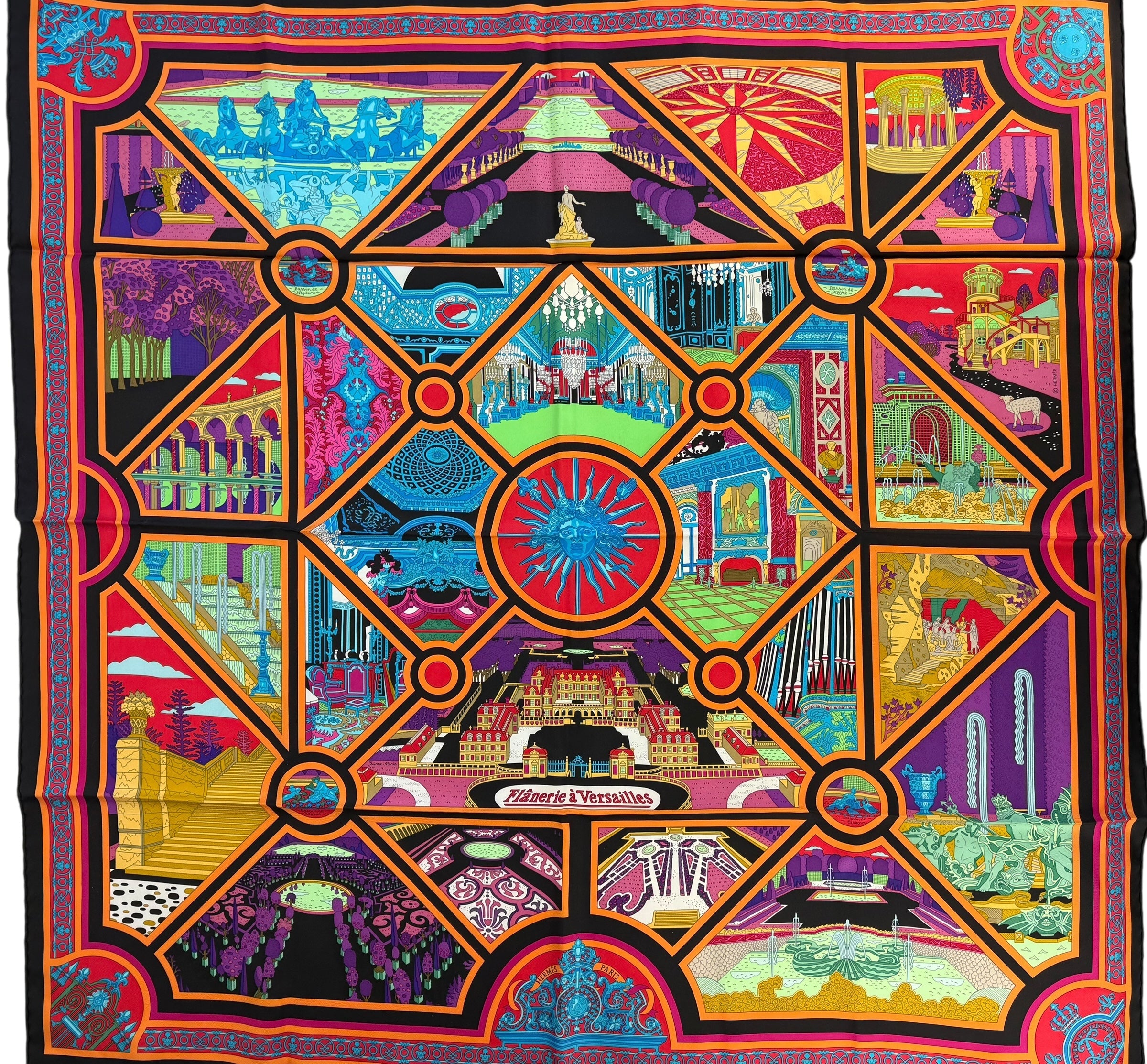 Hermes Flanerie a' Versailles Limited Edition Silk Scarf 90