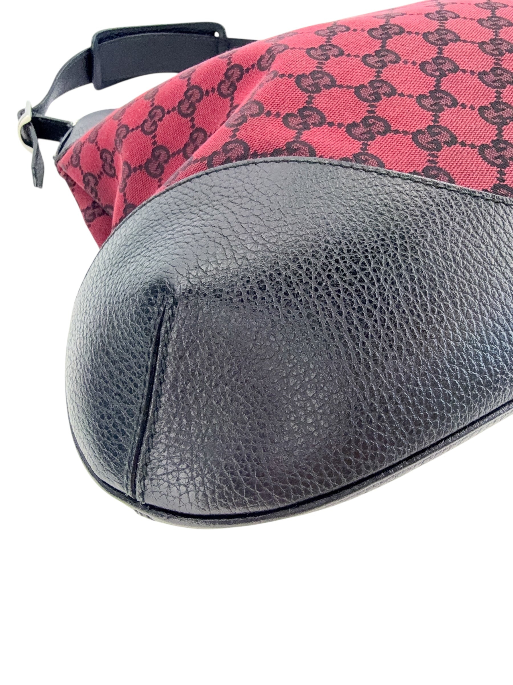 Gucci GG Canvas Hobo Shoulder Bag Burgundy