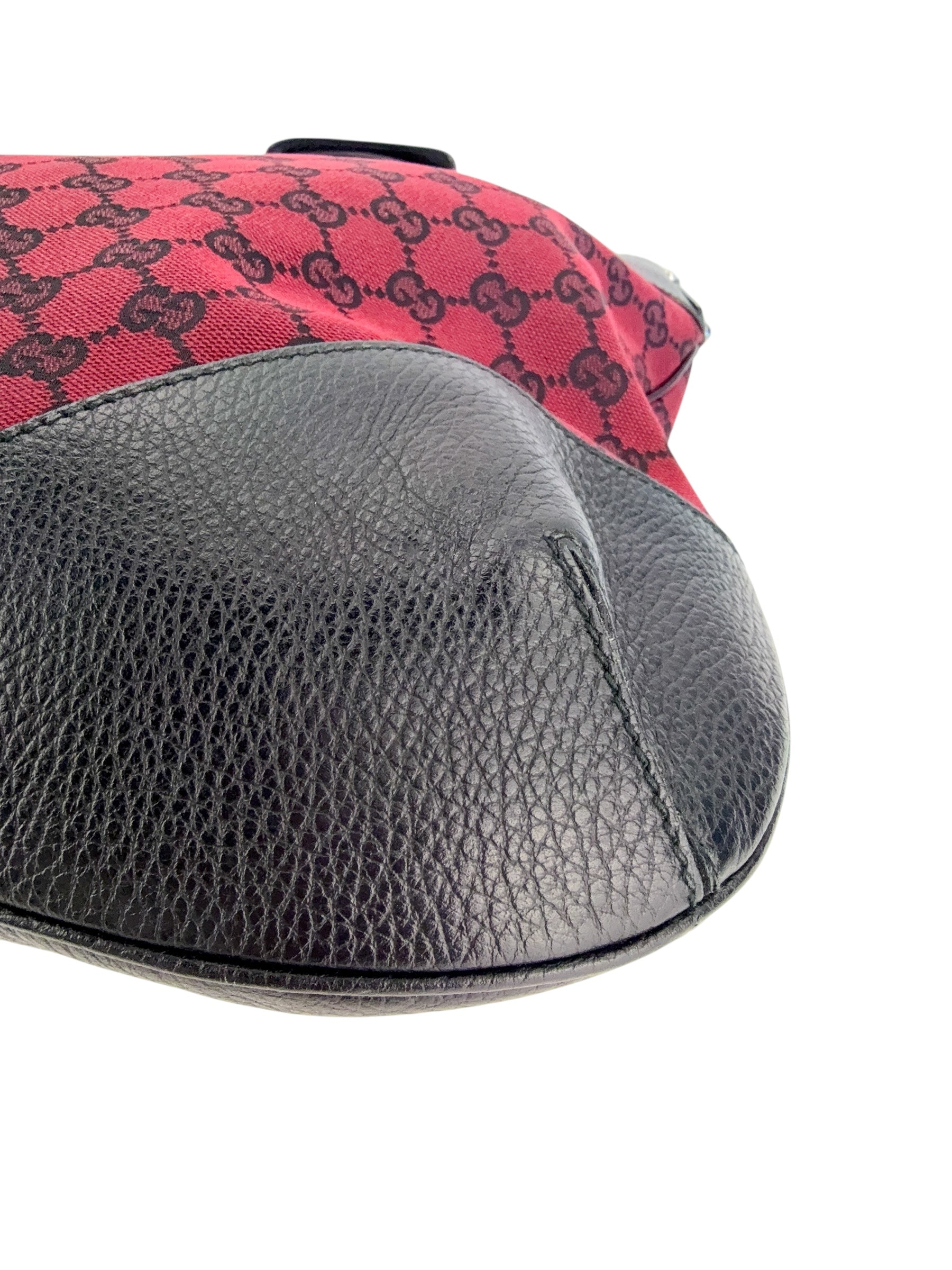 Gucci GG Canvas Hobo Shoulder Bag Burgundy