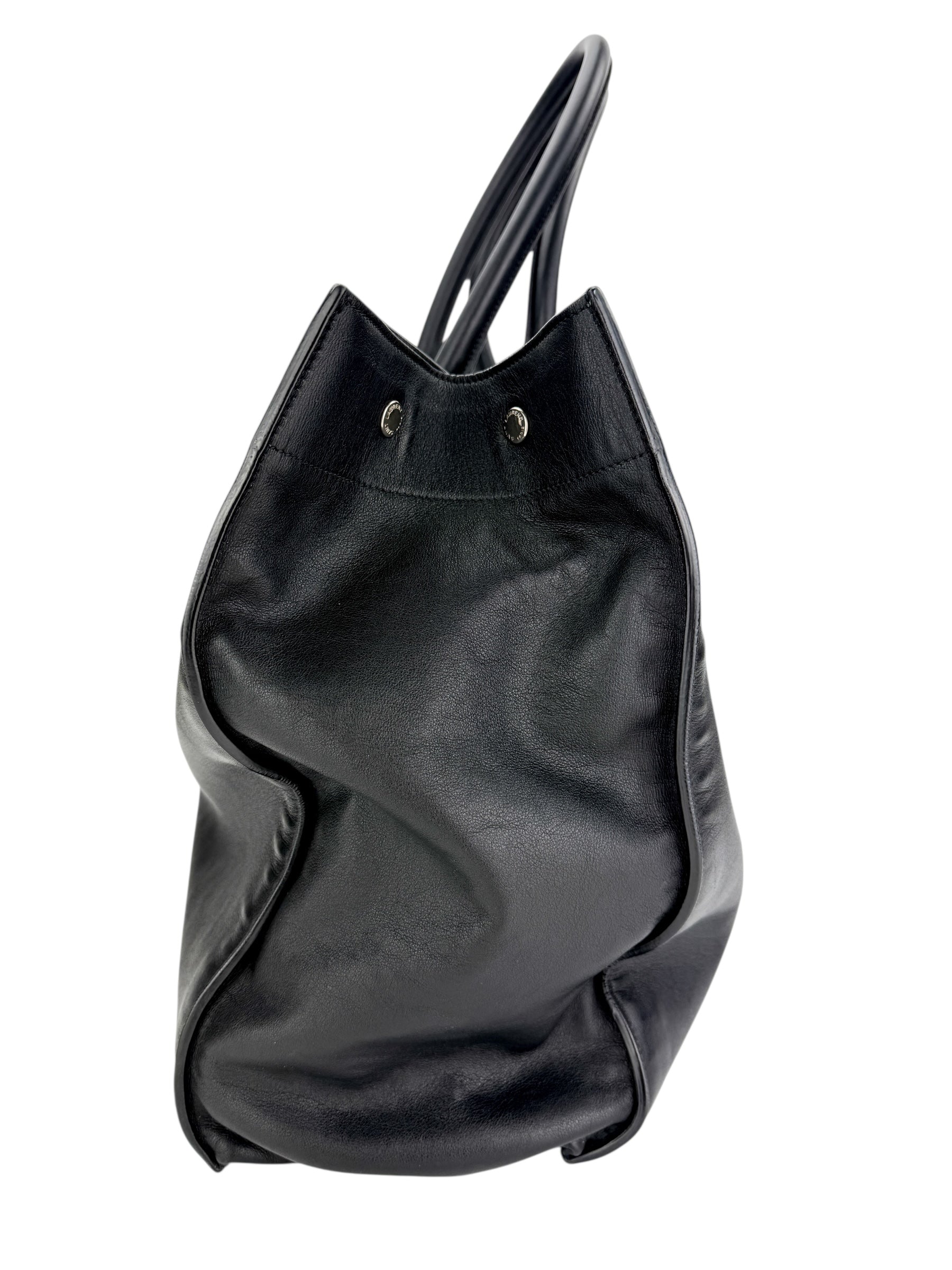 Saint Laurent Smooth Calfskin Rive Gauche Large Tote Black