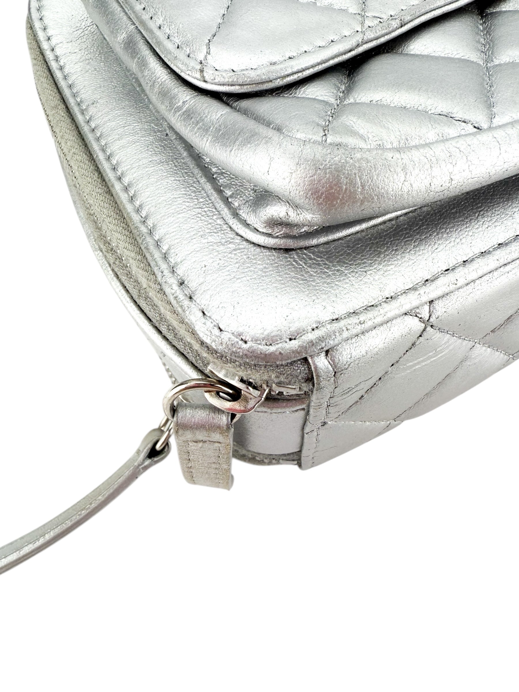 Chanel Small Pocket Box Camera Bag Metallic Silver