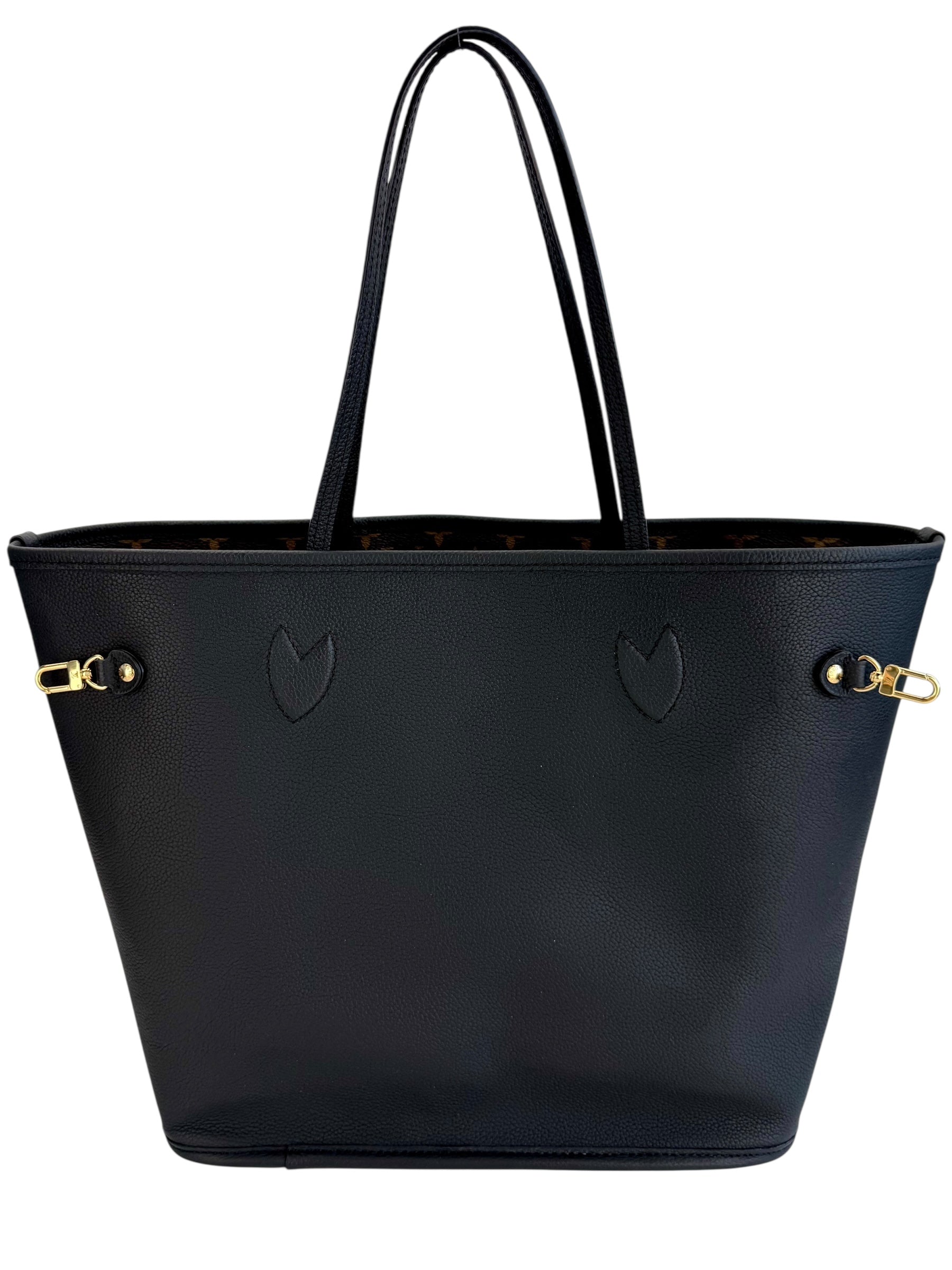 Louis Vuitton Monogram Calfskin Neo Neverfull Inside Out MM Black with Pochette (Full Set)