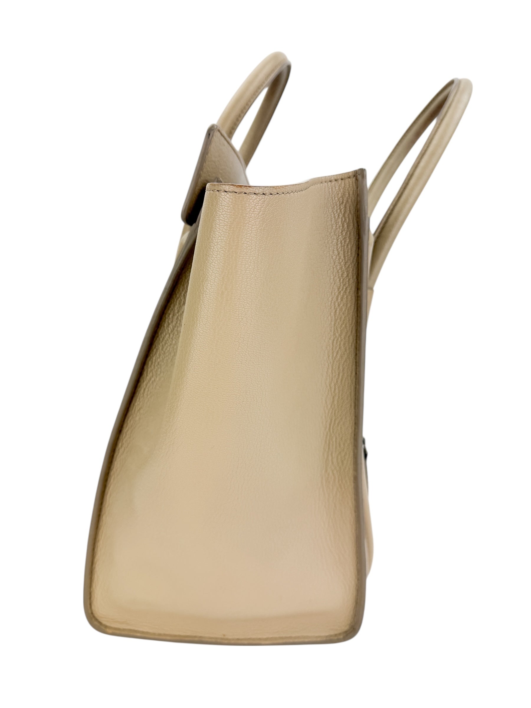 Celine Drummed Calfskin Mini Luggage Dune