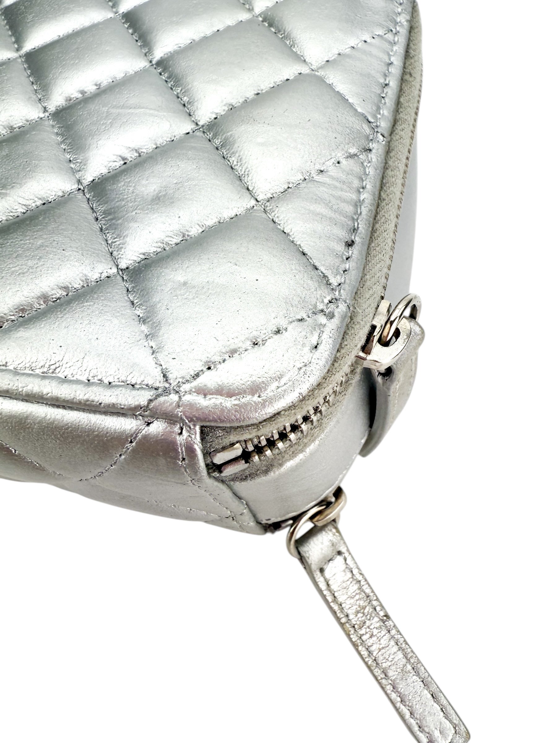 Chanel Small Pocket Box Camera Bag Metallic Silver