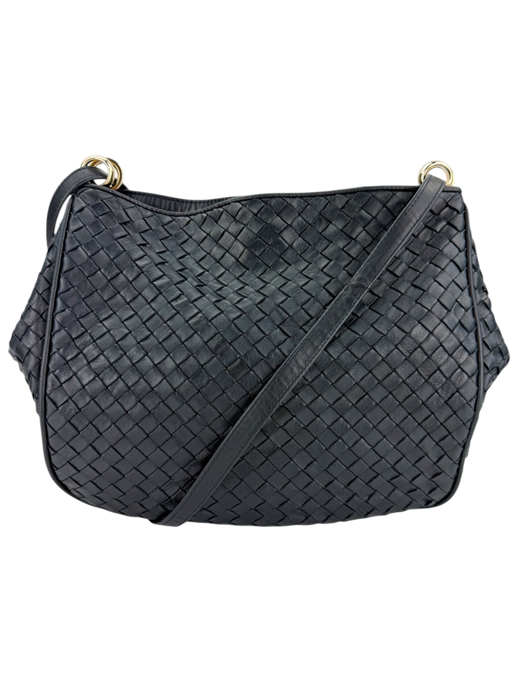 Bottega Veneta Vintage Intrecciato Crossbody Black