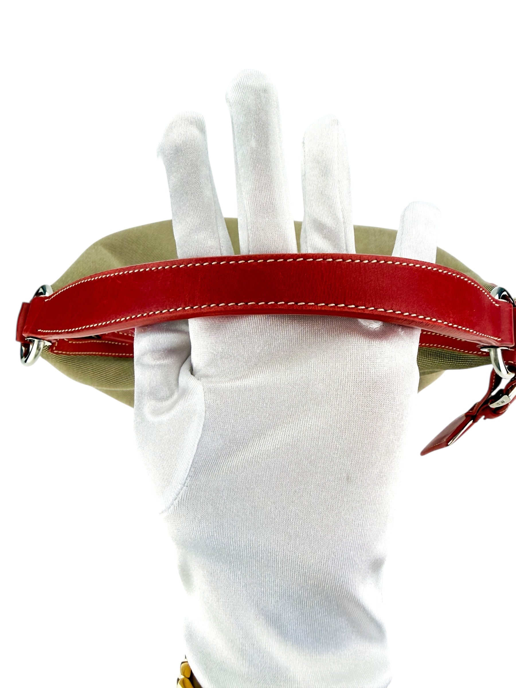 Prada Canapa Logo Jacquard Hobo Shoulder Bag