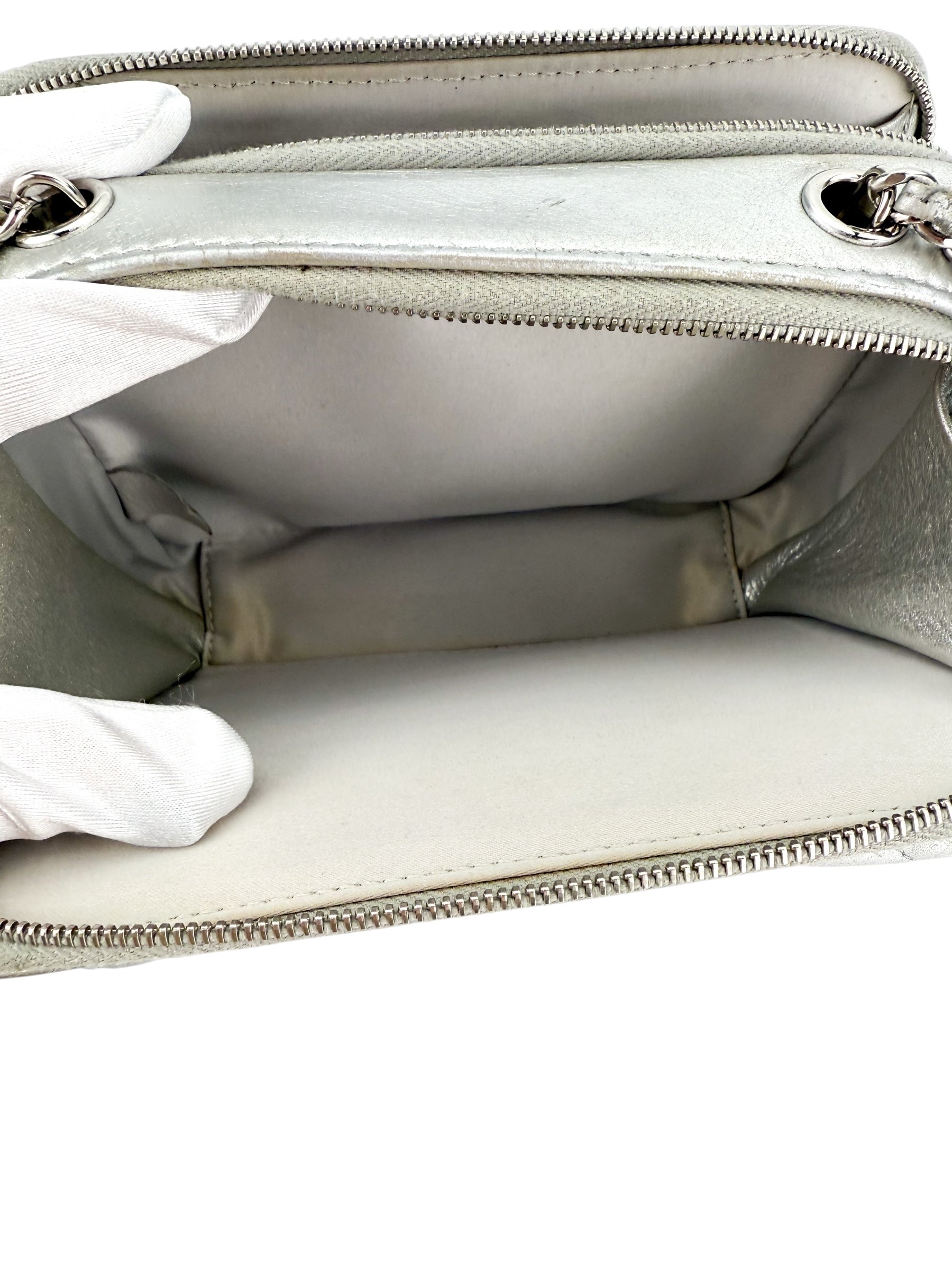 Chanel Small Pocket Box Camera Bag Metallic Silver