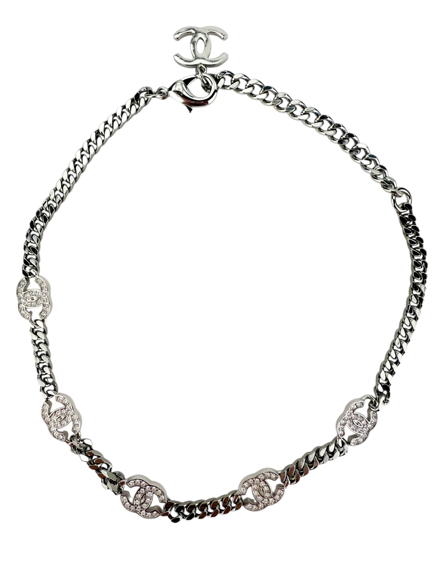 Chanel Crystal CC Chain Necklace