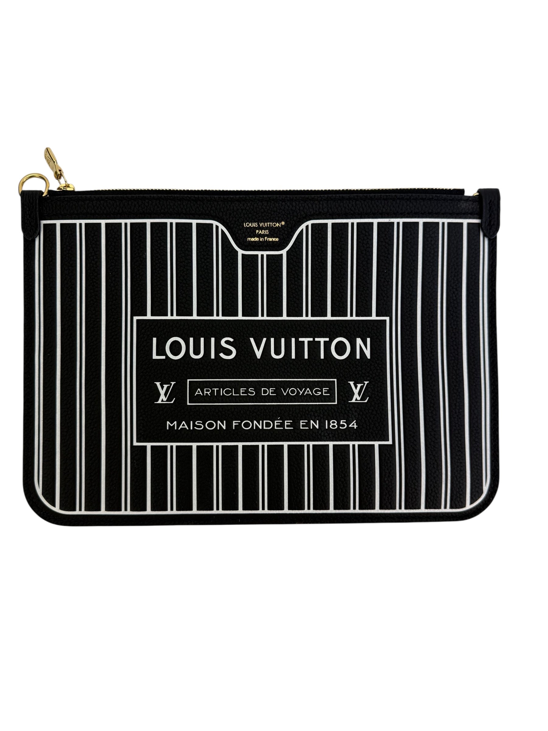 Louis Vuitton Monogram Calfskin Neo Neverfull Inside Out MM Black with Pochette (Full Set)