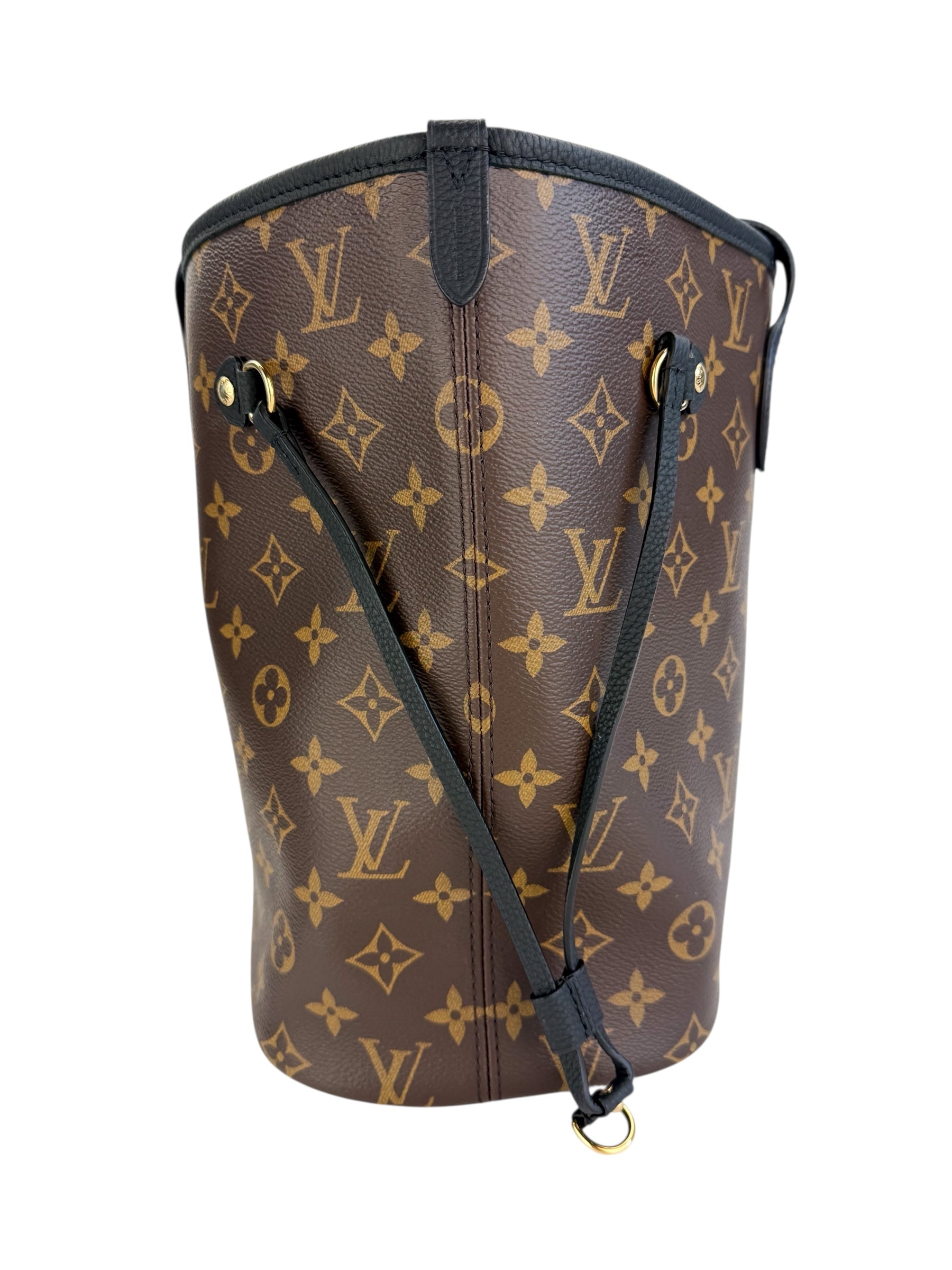 Louis Vuitton Monogram Calfskin Neo Neverfull Inside Out MM Black with Pochette (Full Set)