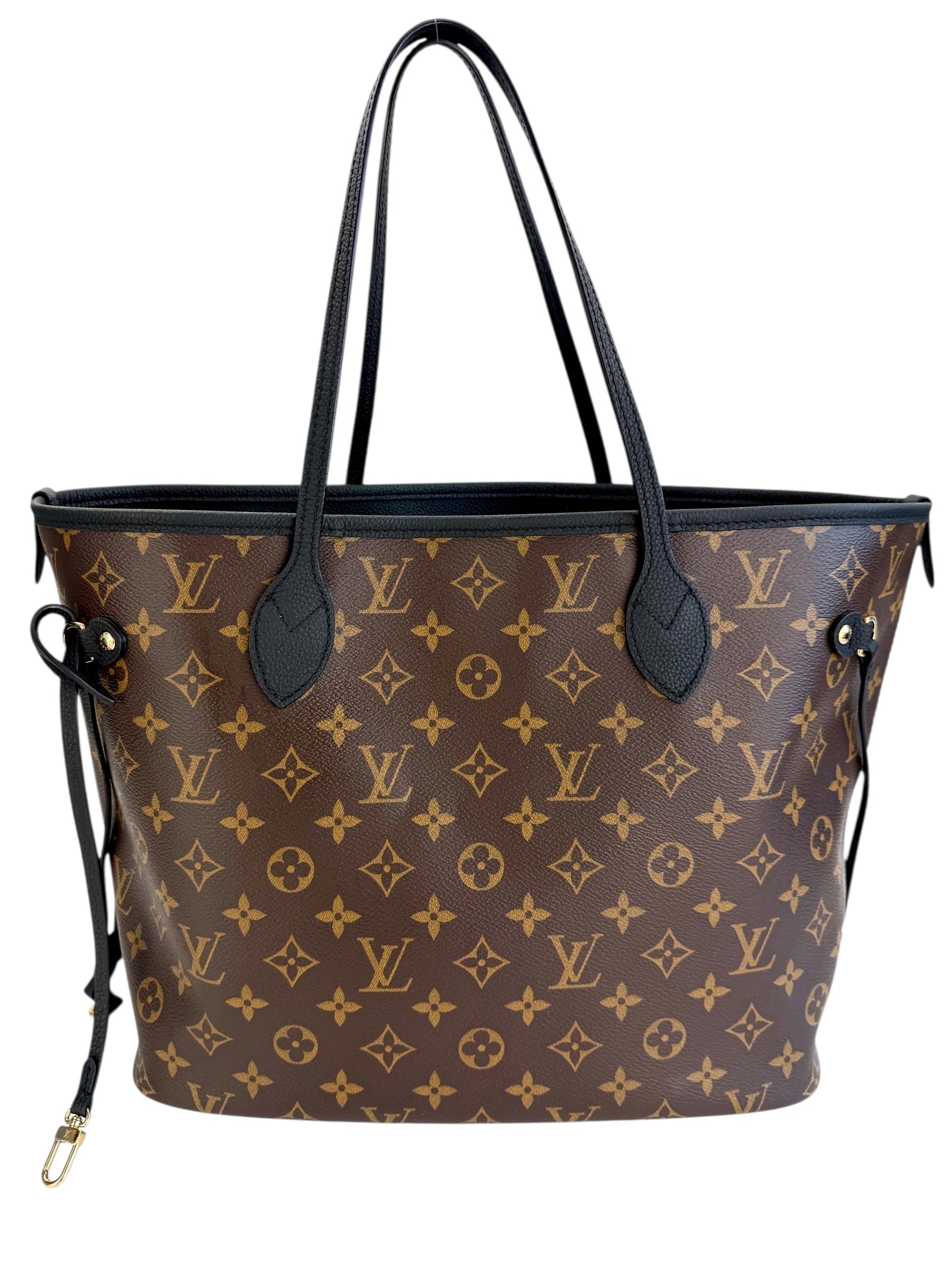 Louis Vuitton Monogram Calfskin Neo Neverfull Inside Out MM Black with Pochette (Full Set)