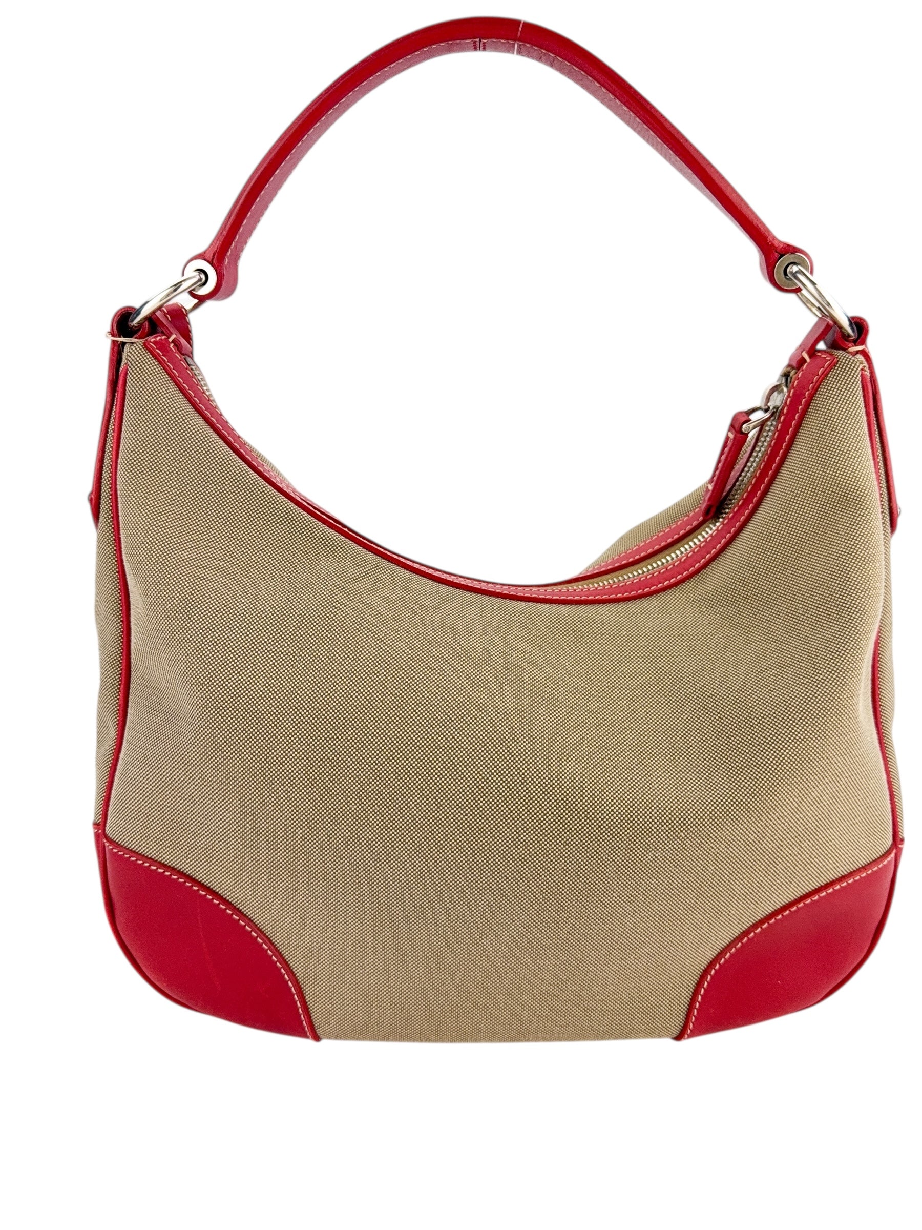 Prada Canapa Logo Jacquard Hobo Shoulder Bag