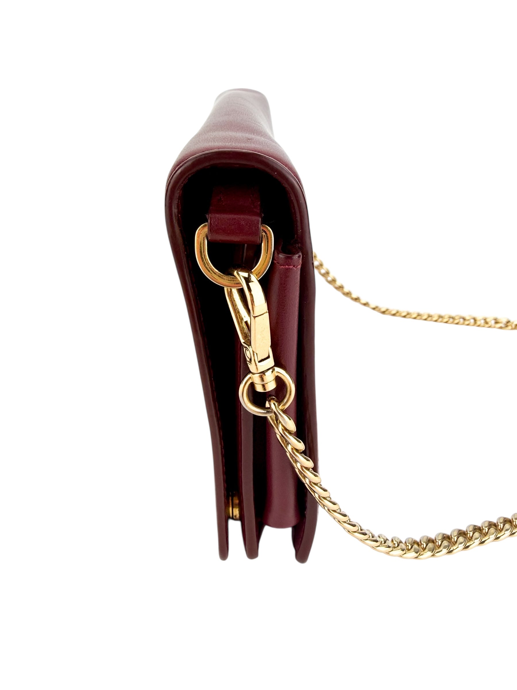 Miu Miu Wallet on Chain Burgundy