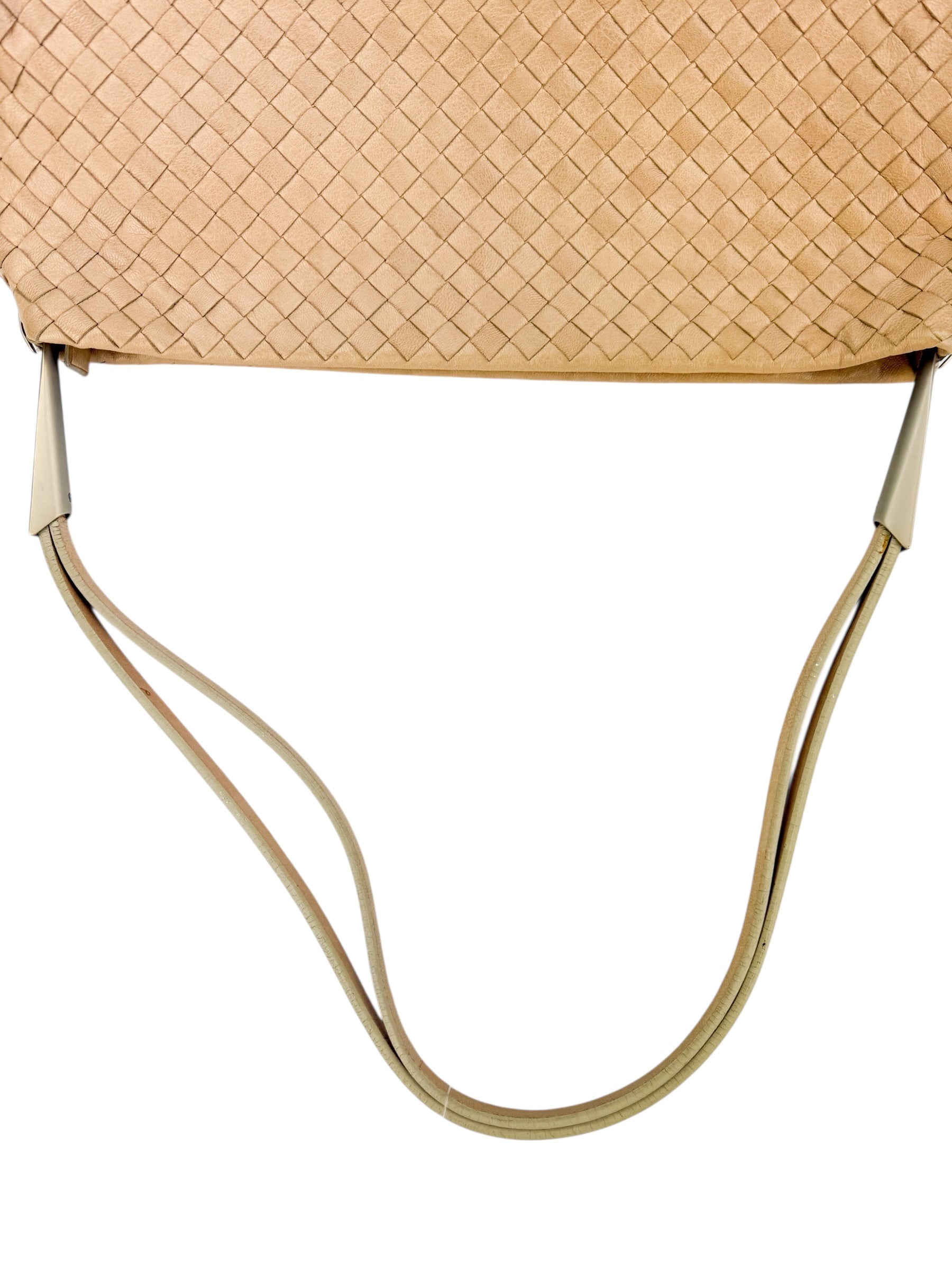 Bottega Veneta Intrecciato Vintage Shoulder Bag Beige