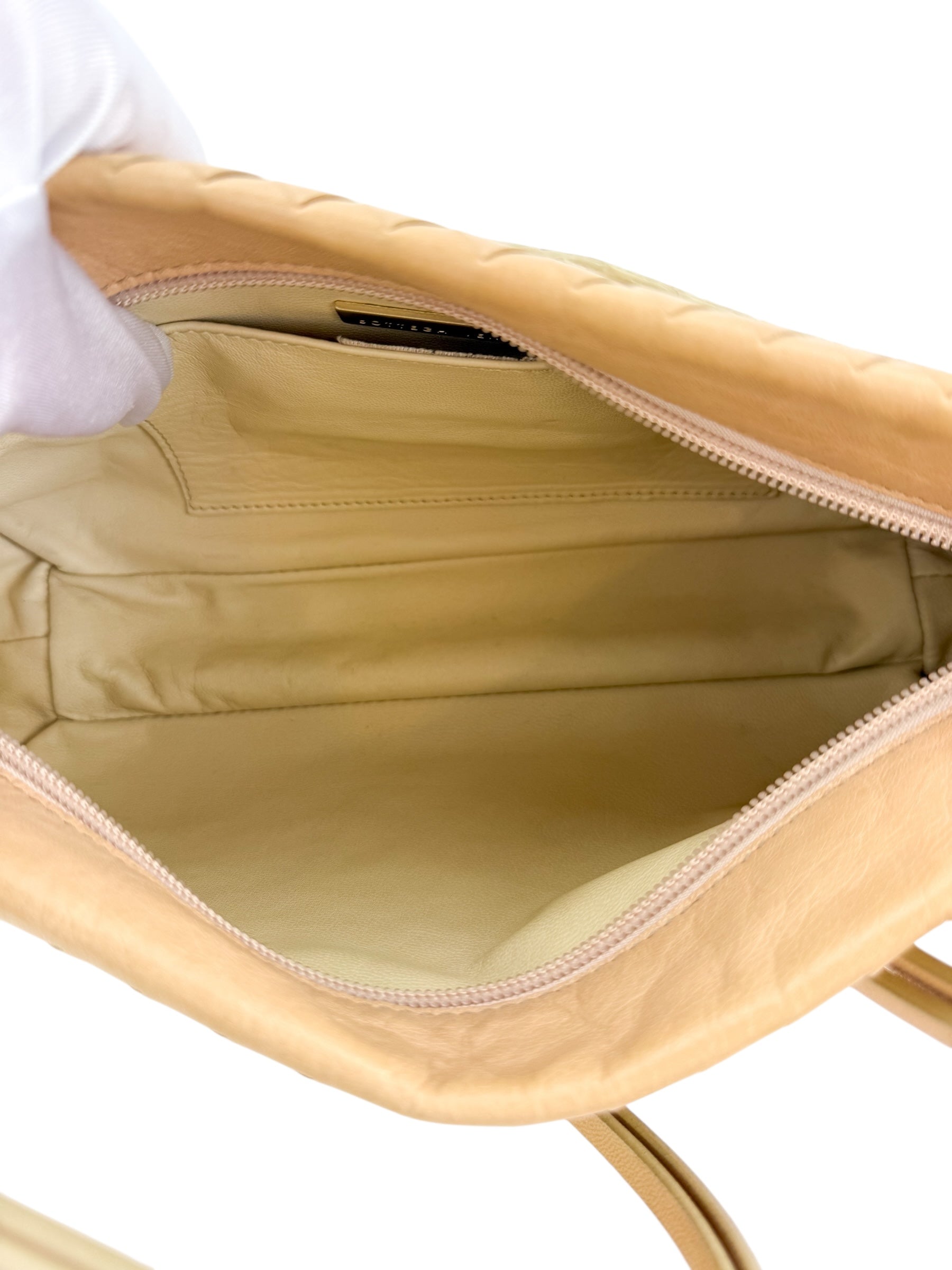 Bottega Veneta Intrecciato Vintage Shoulder Bag Beige