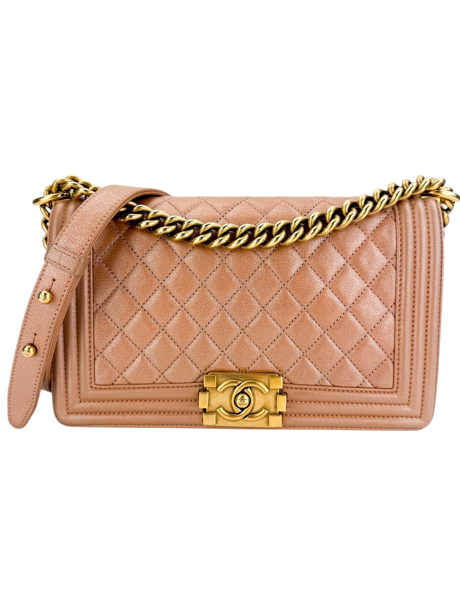 Chanel Rose Gold Medium Boy Flap