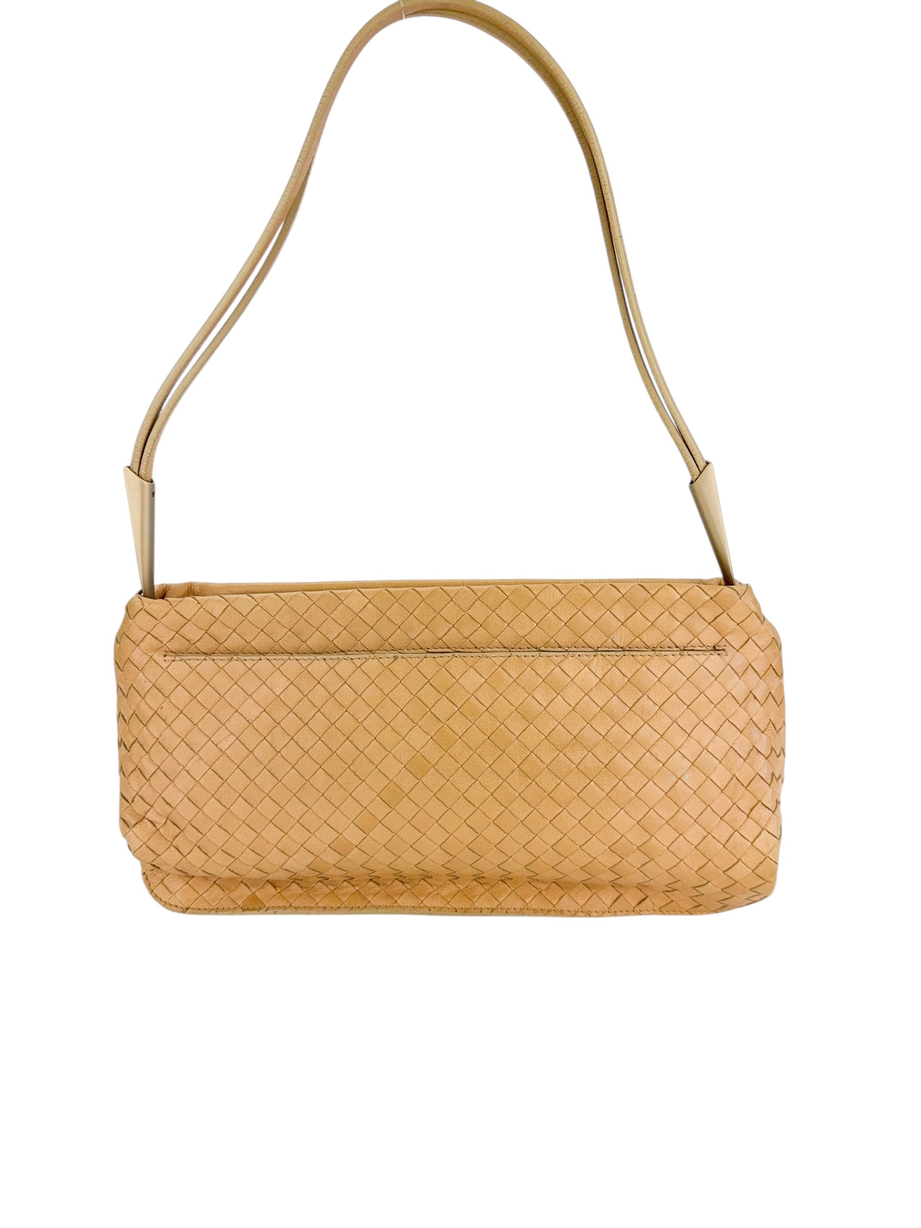 Bottega Veneta Intrecciato Vintage Shoulder Bag Beige