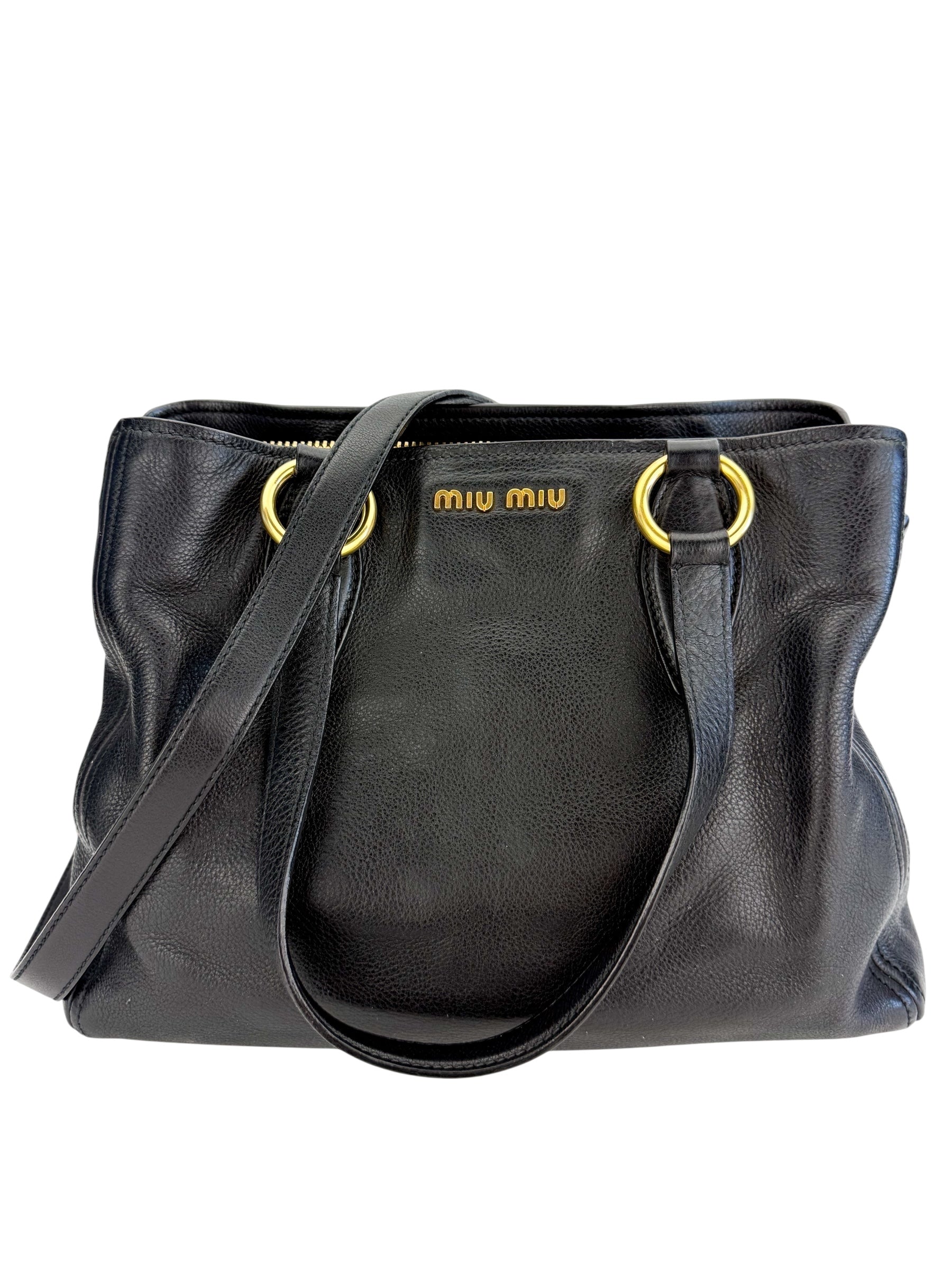 Miu Miu Black Leather Tote