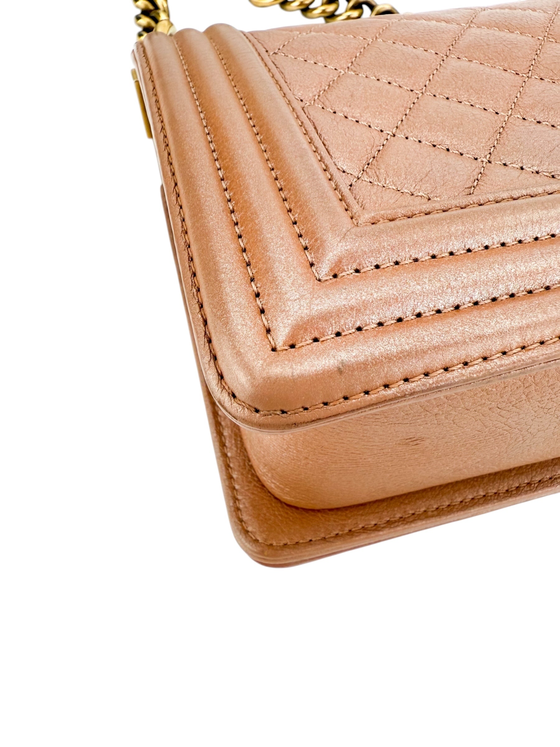 Chanel Rose Gold Medium Boy Flap