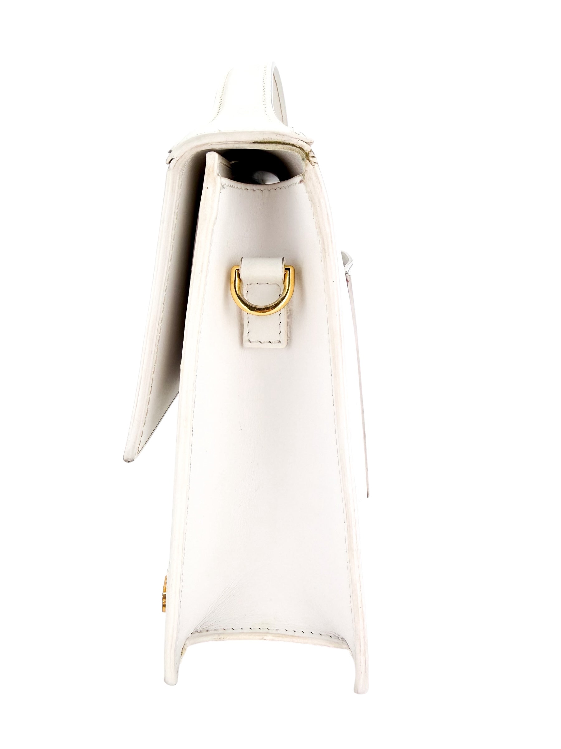 Jacquemus Le Bambinou White Leather Flap Bag