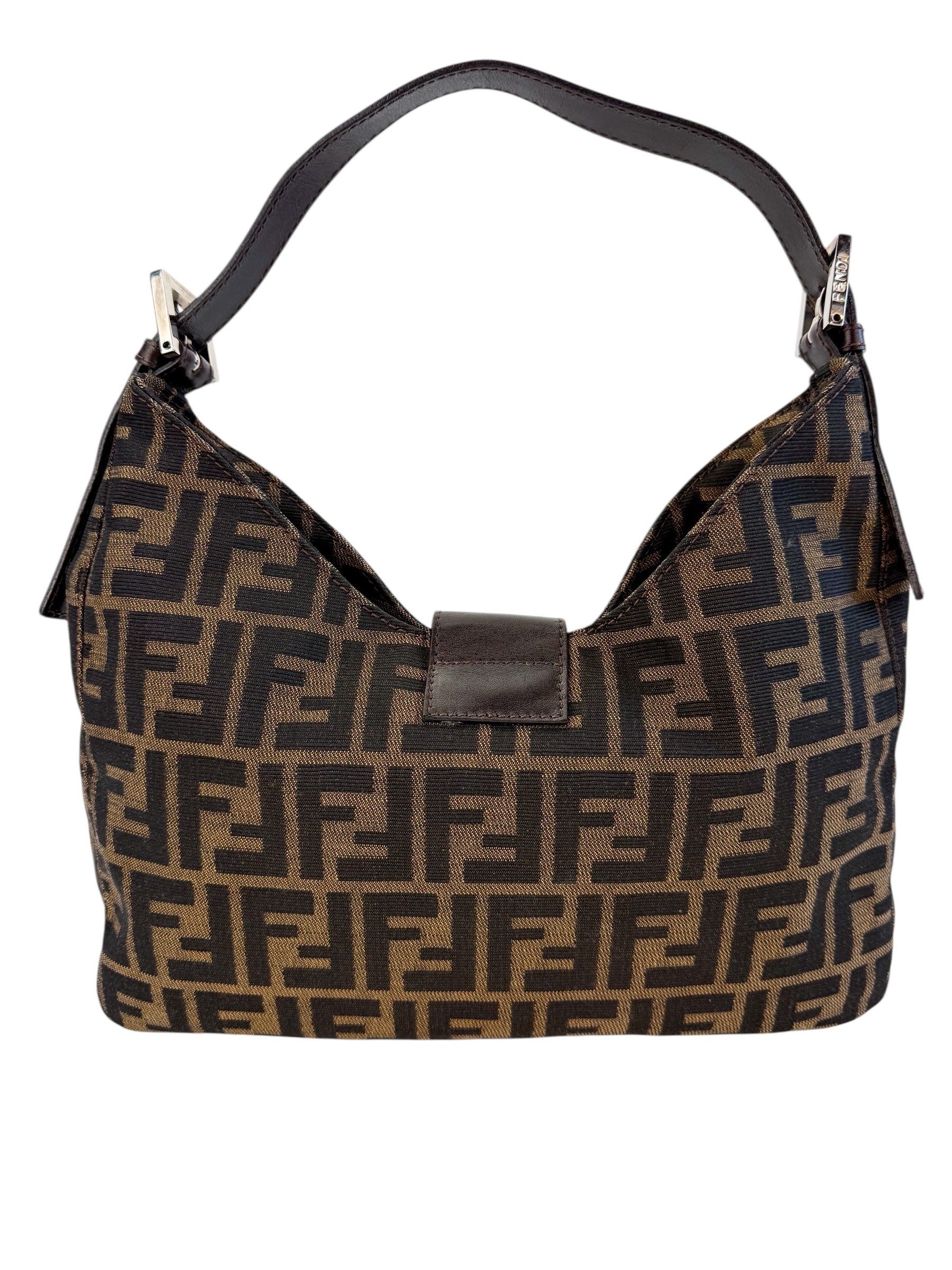 Fendi Vintage Monogram Zucca Canvas Shoulder Bag