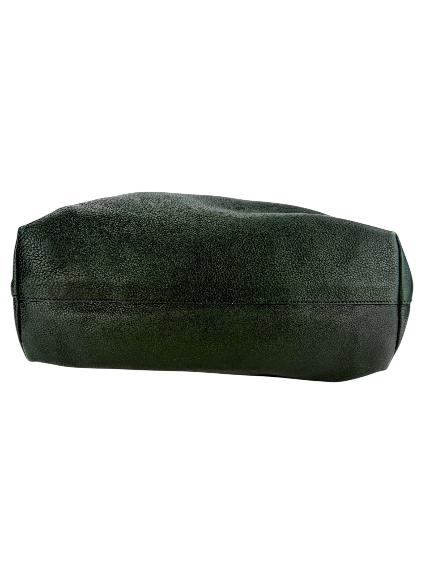 Prada Vitello Phenix Leather Tote Green