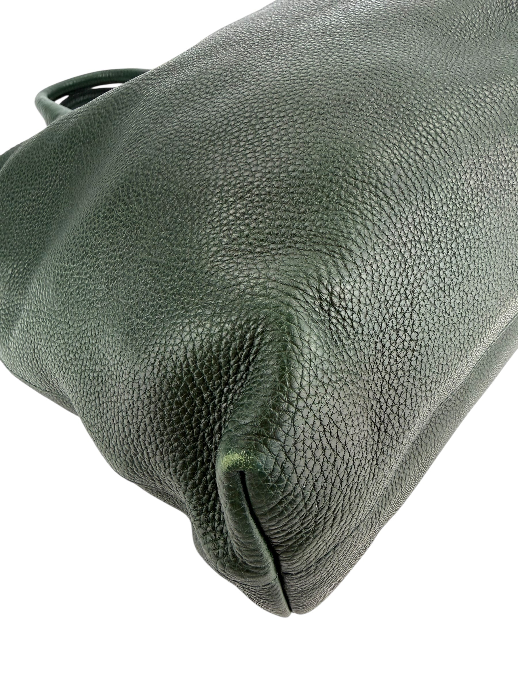 Prada Vitello Phenix Leather Tote Green